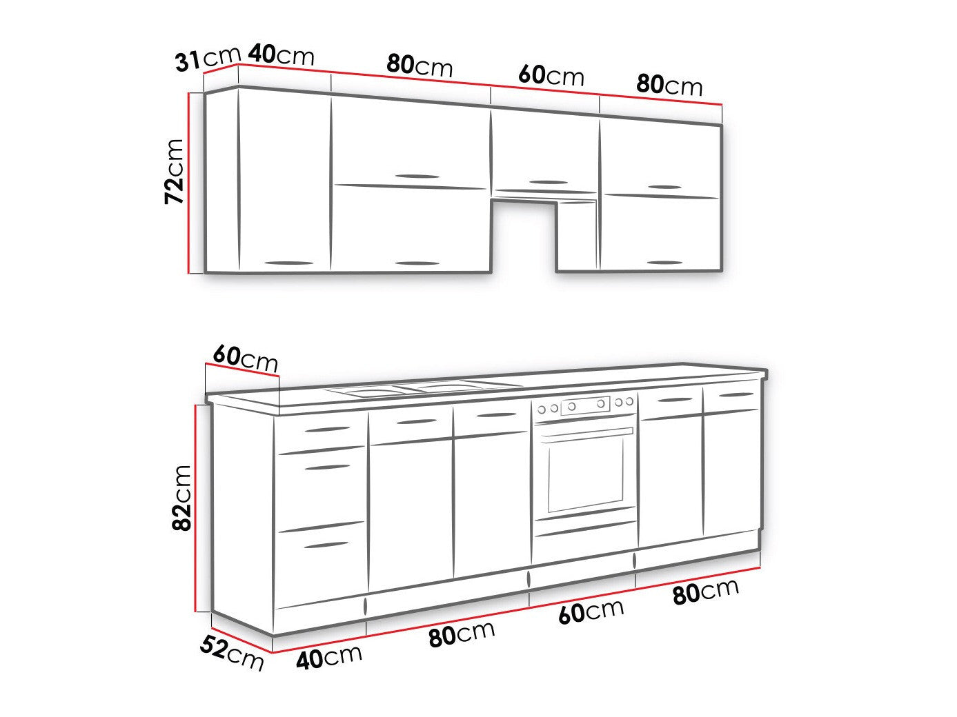 Modulopbygget køkkensæt Wood Grey 135