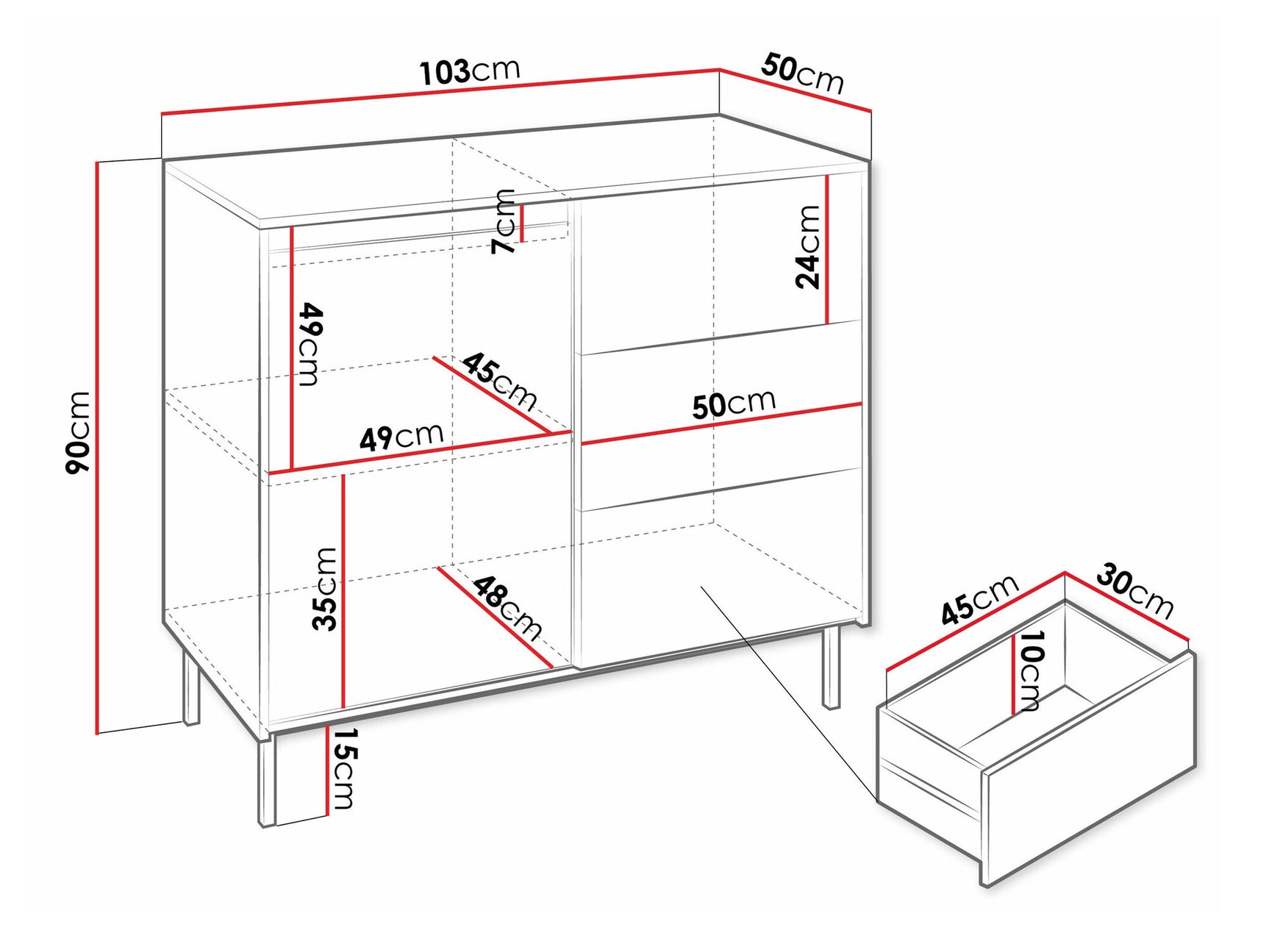 Chest of drawers Comfivo T100