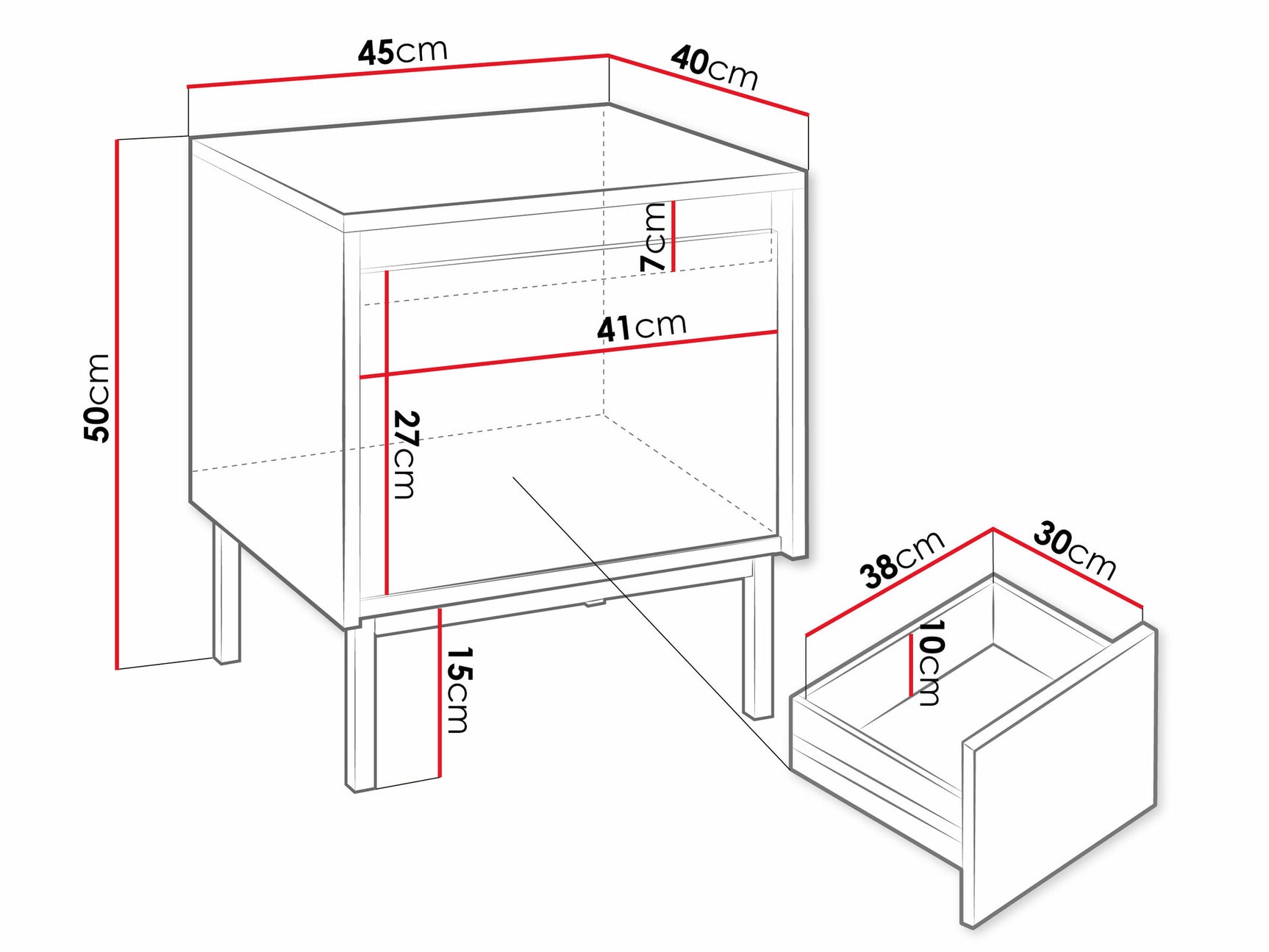 Bedside table Comfivo T105