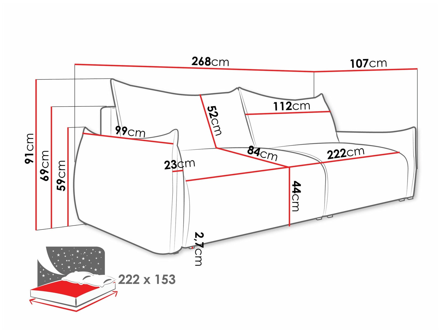 Sovesofa Lincoln 192
