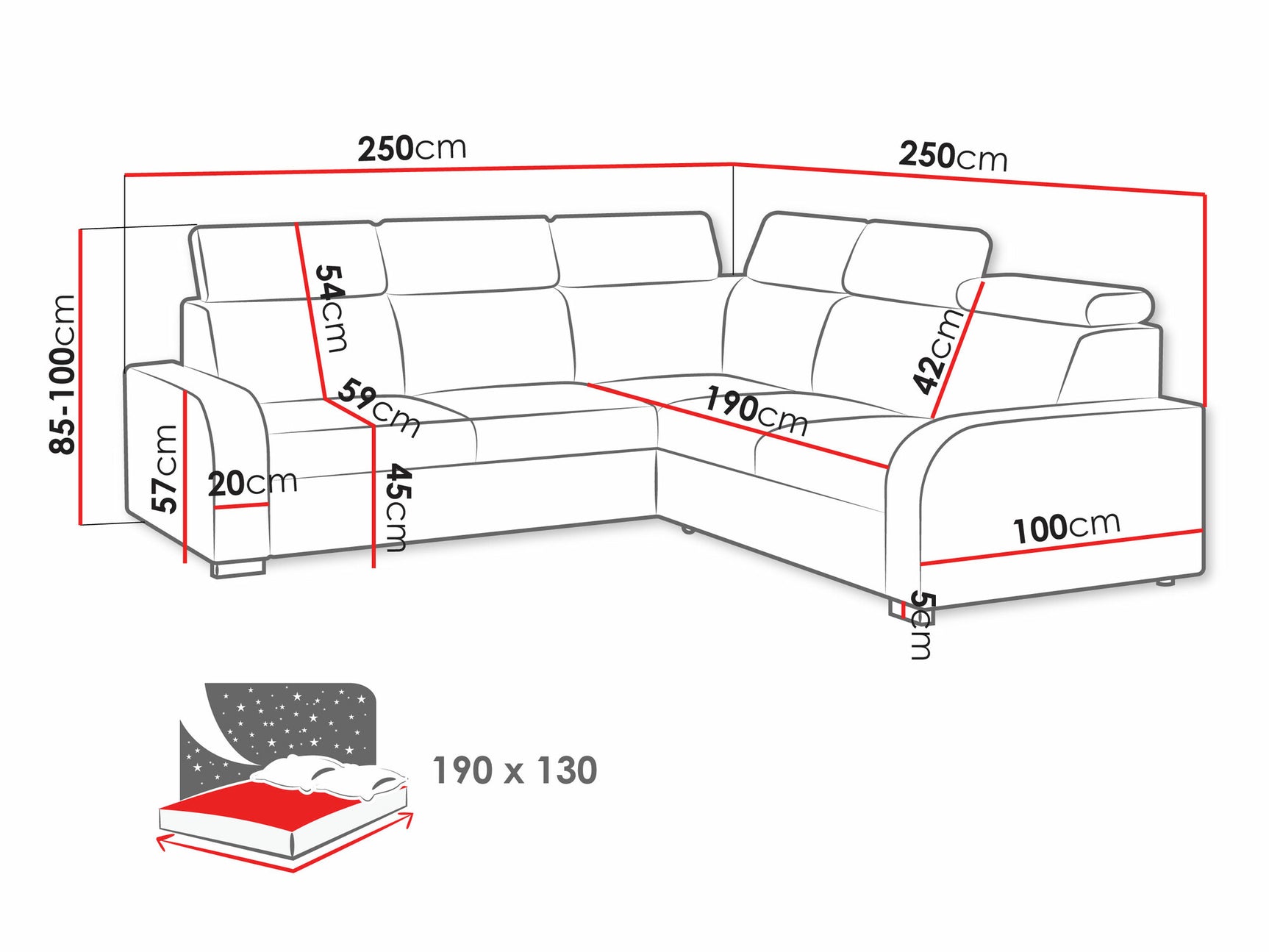 Hjørnesofa Columbus A103