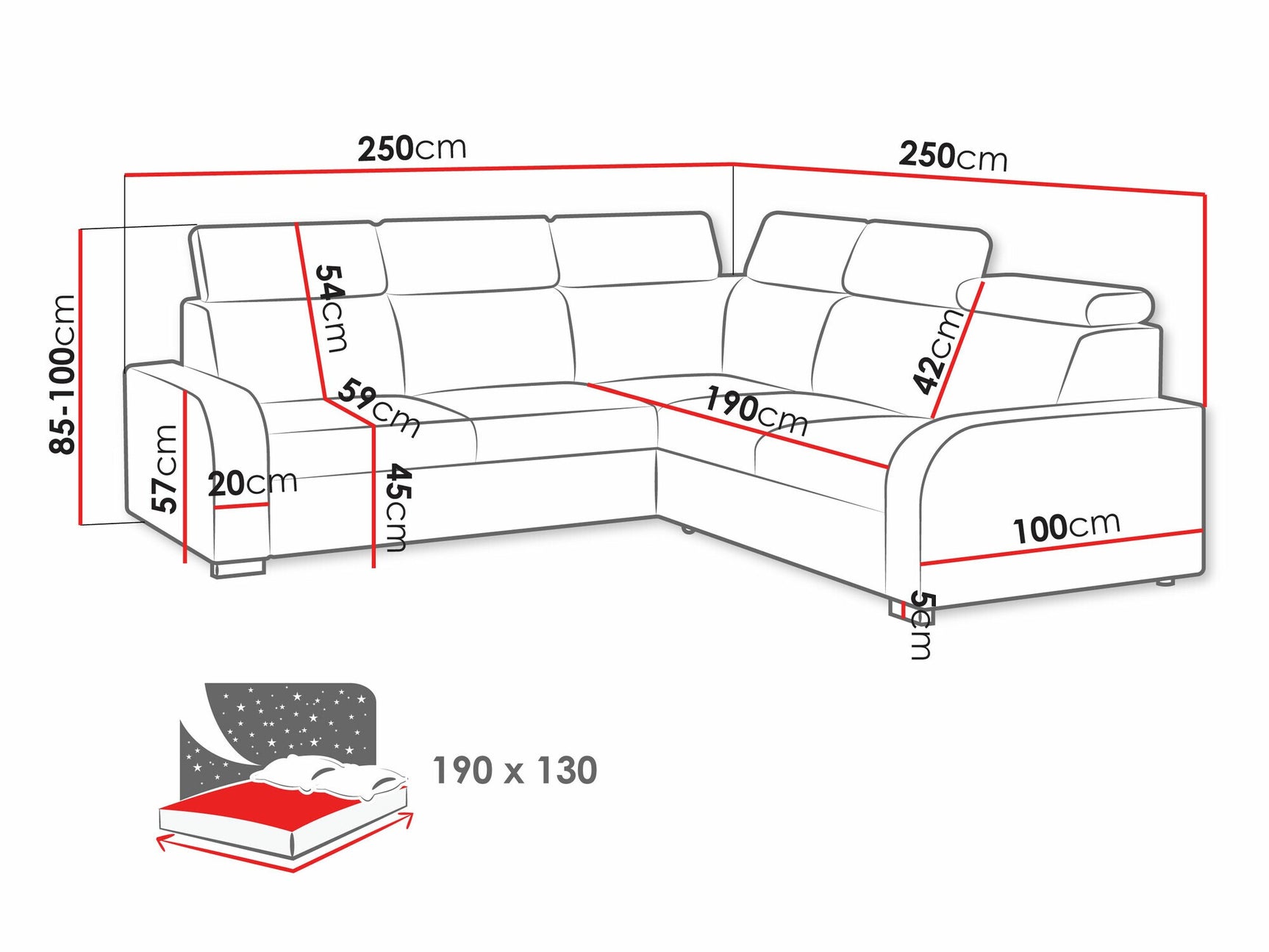 Hjørnesofa Columbus A103