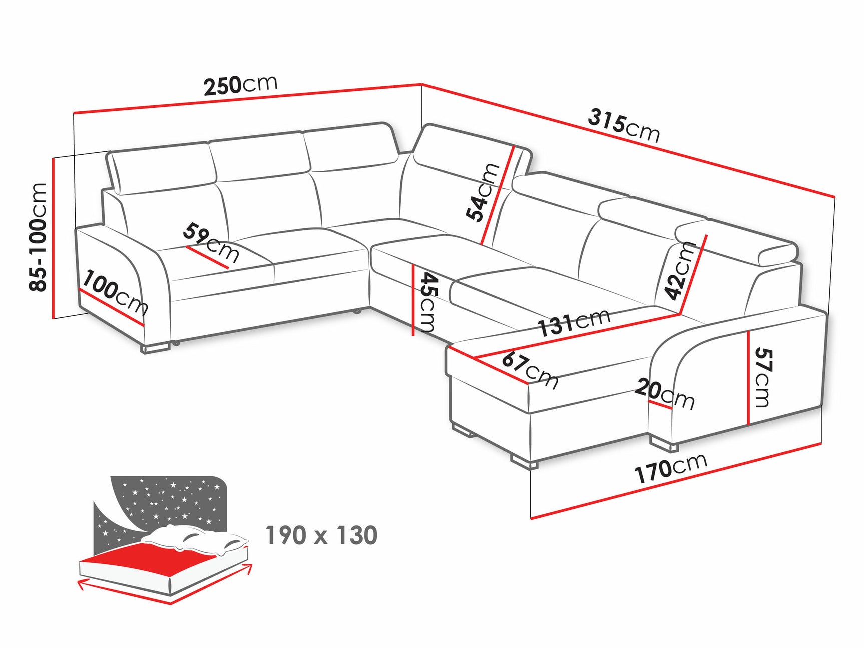 Hjørnesofa Etrcala 110