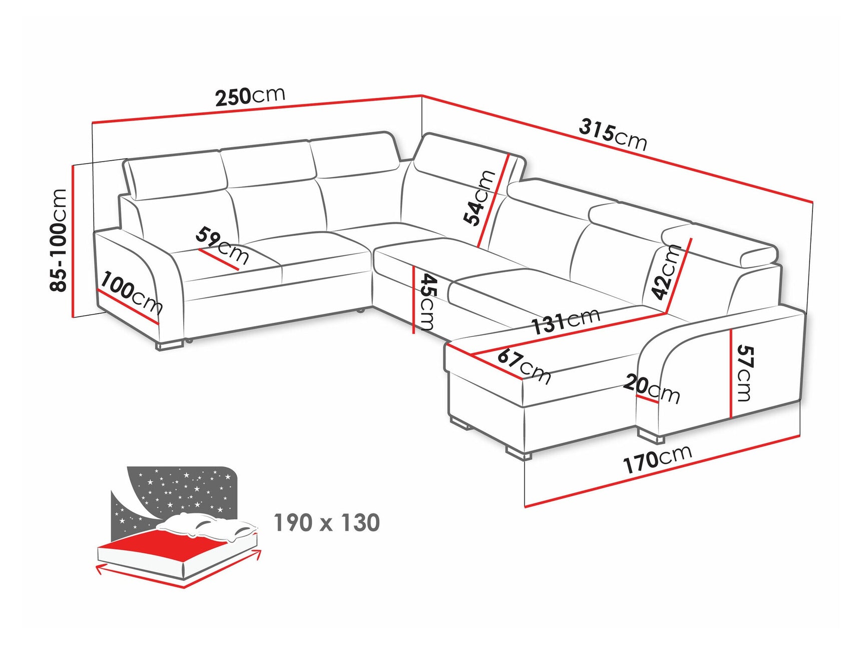 Hjørnesofa Etrcala 110