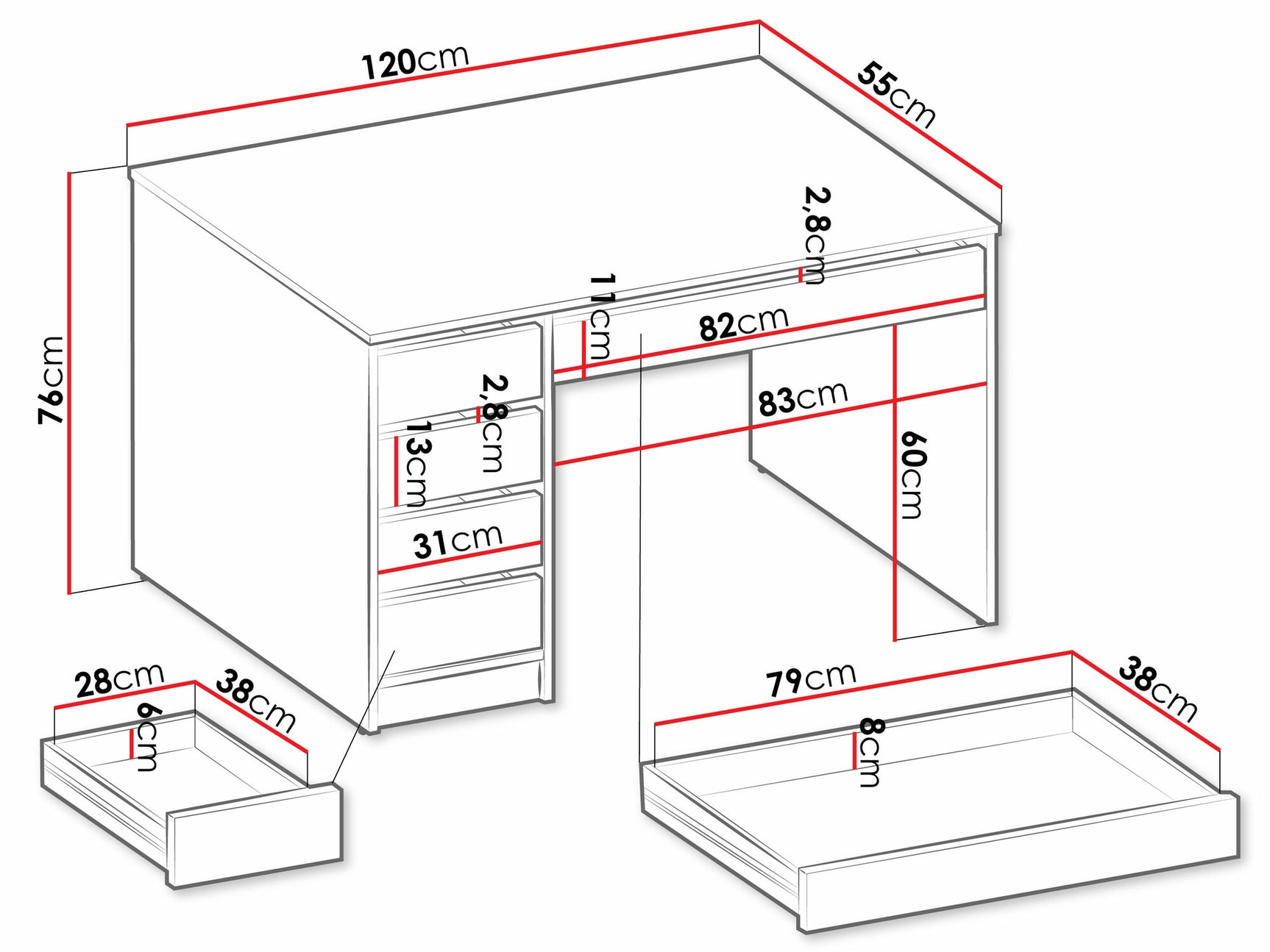 Skrivebord Comfivo 312