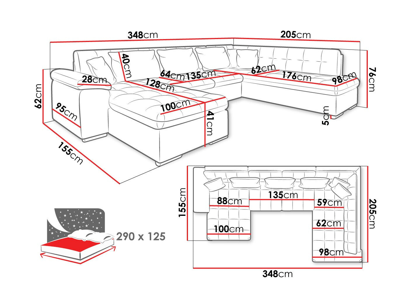 Hjørnesofa Comfivo 128