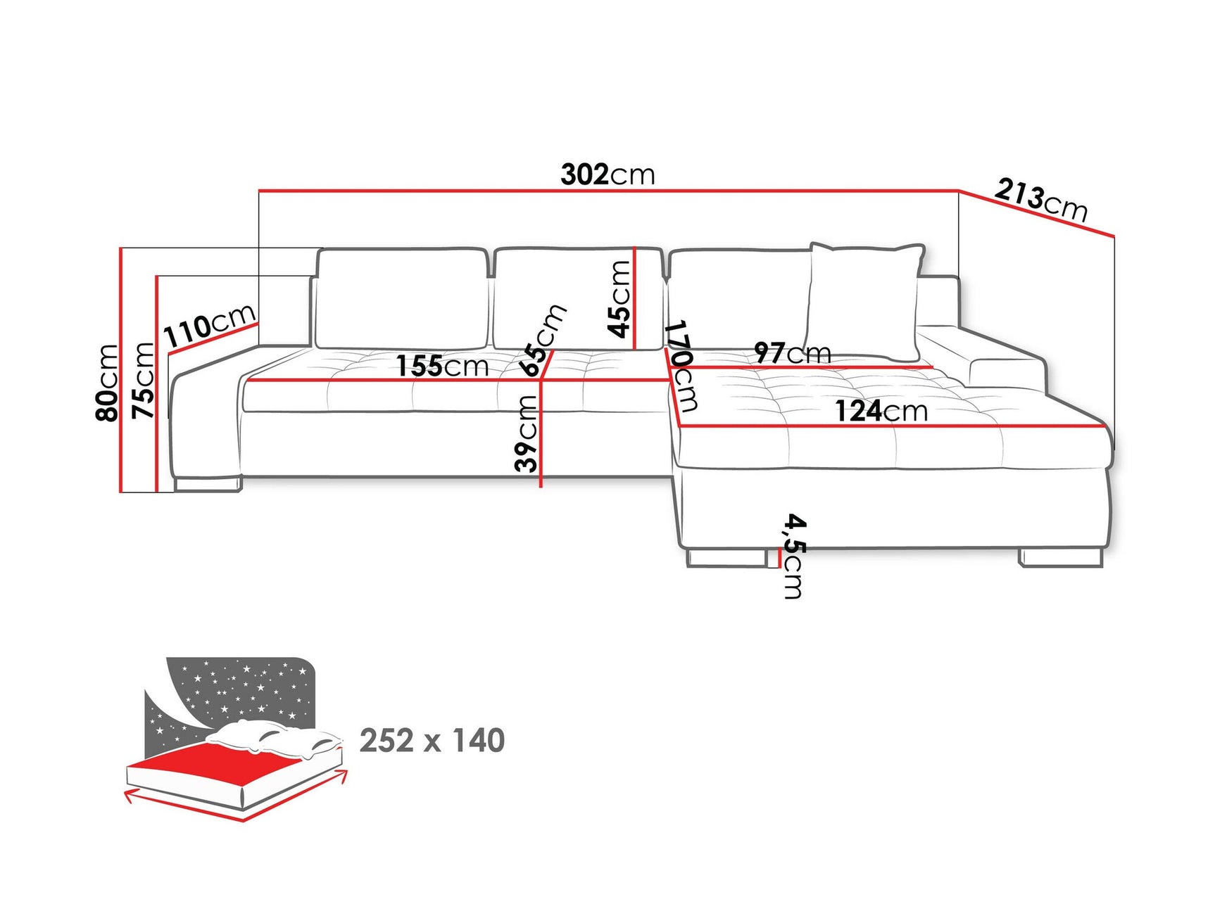 Hjørnesofa Comfivo 147