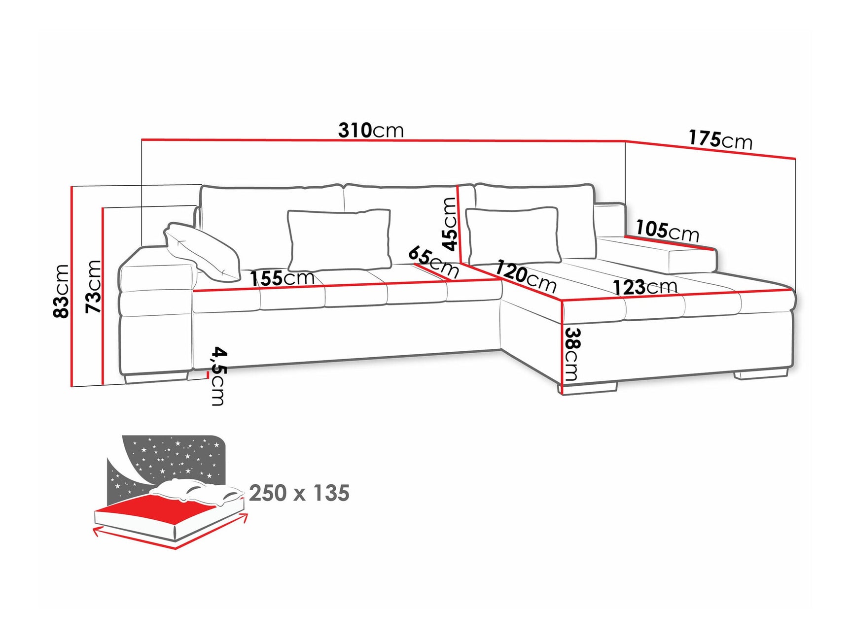Hjørnesofa Comfivo 169