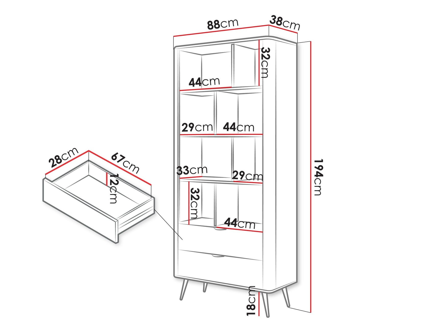 Bookcase Kingston AC103
