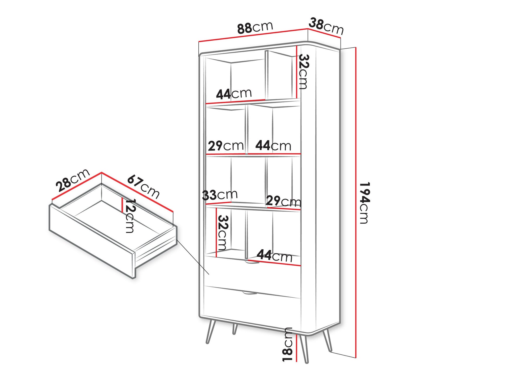 Bookcase Kingston AC103