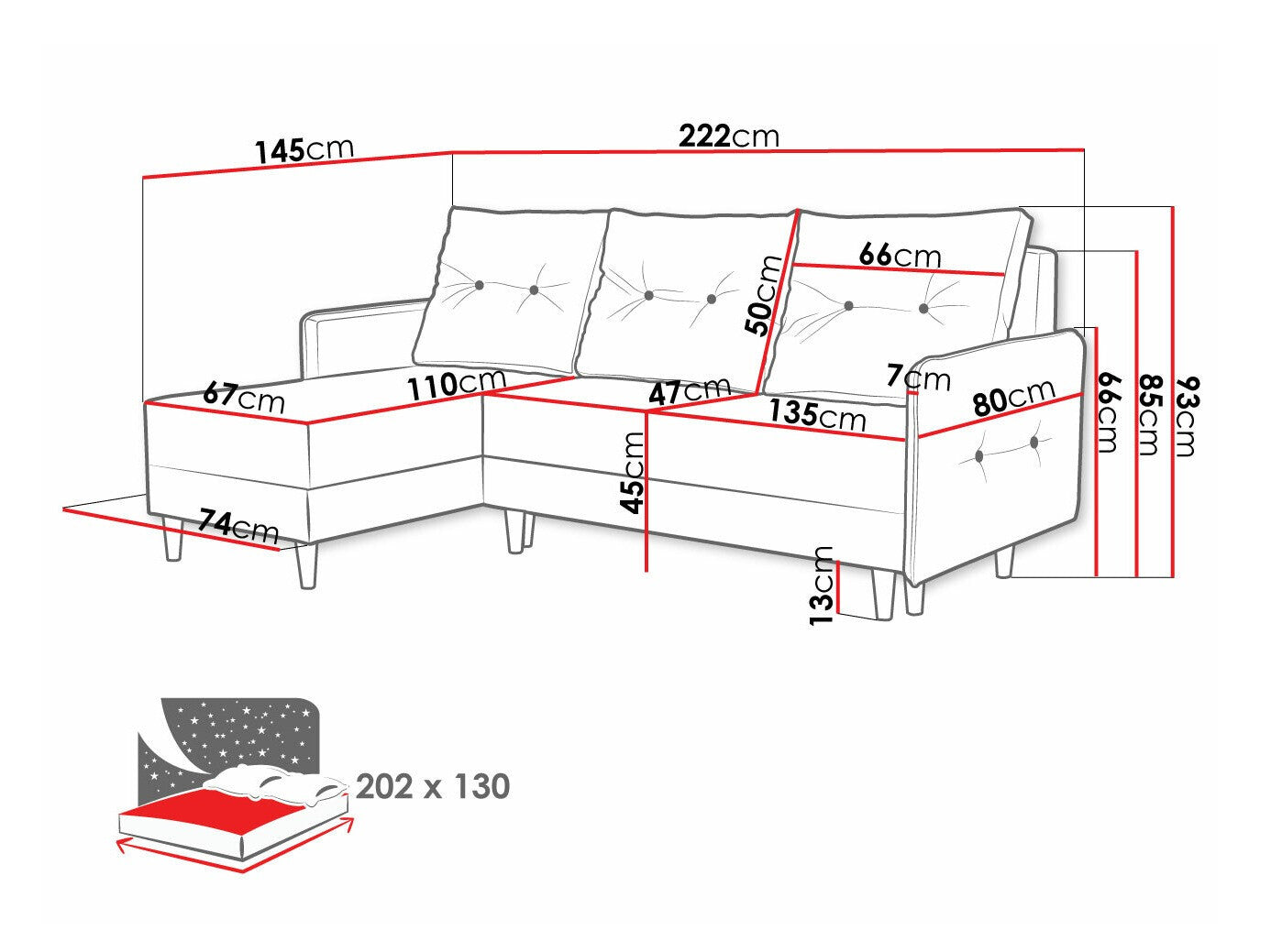 Hjørnesofa Muncie 101