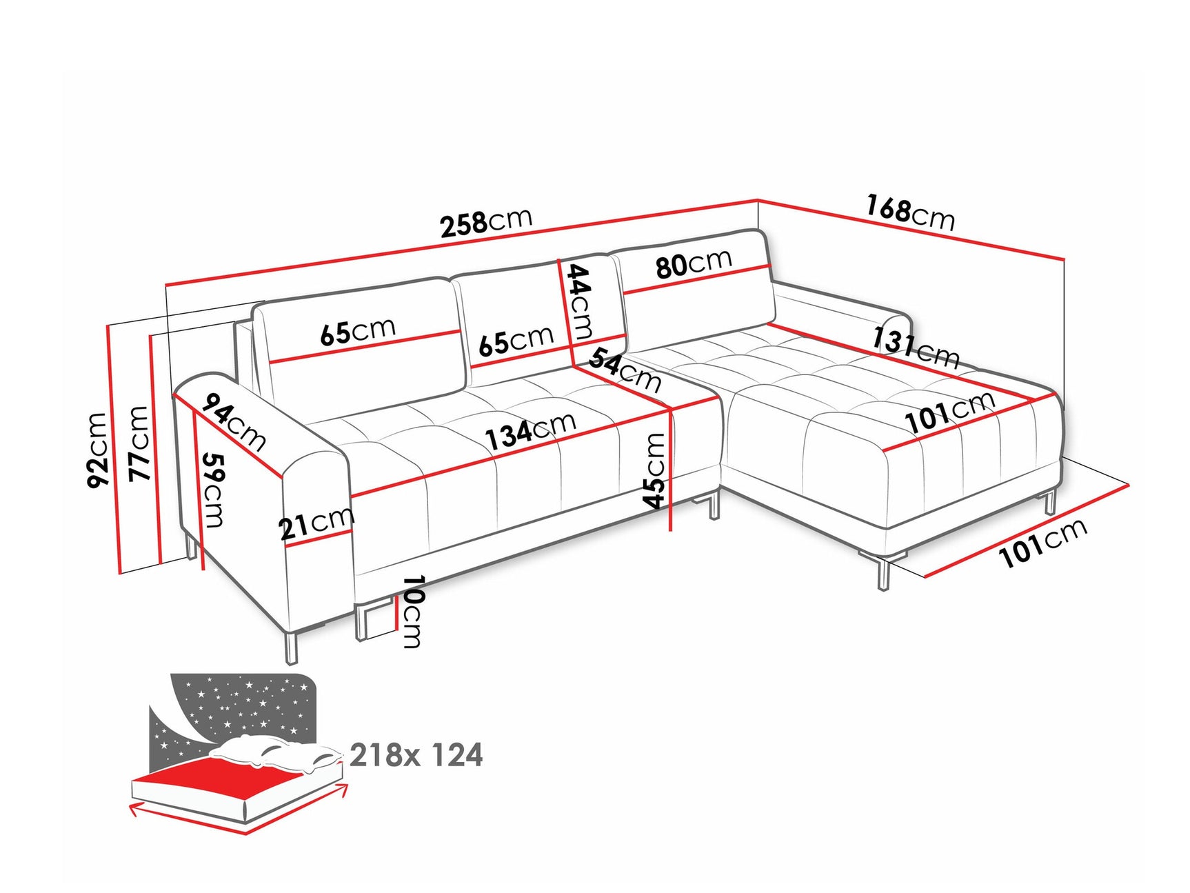 Hjørnesofa Stonecrest 100