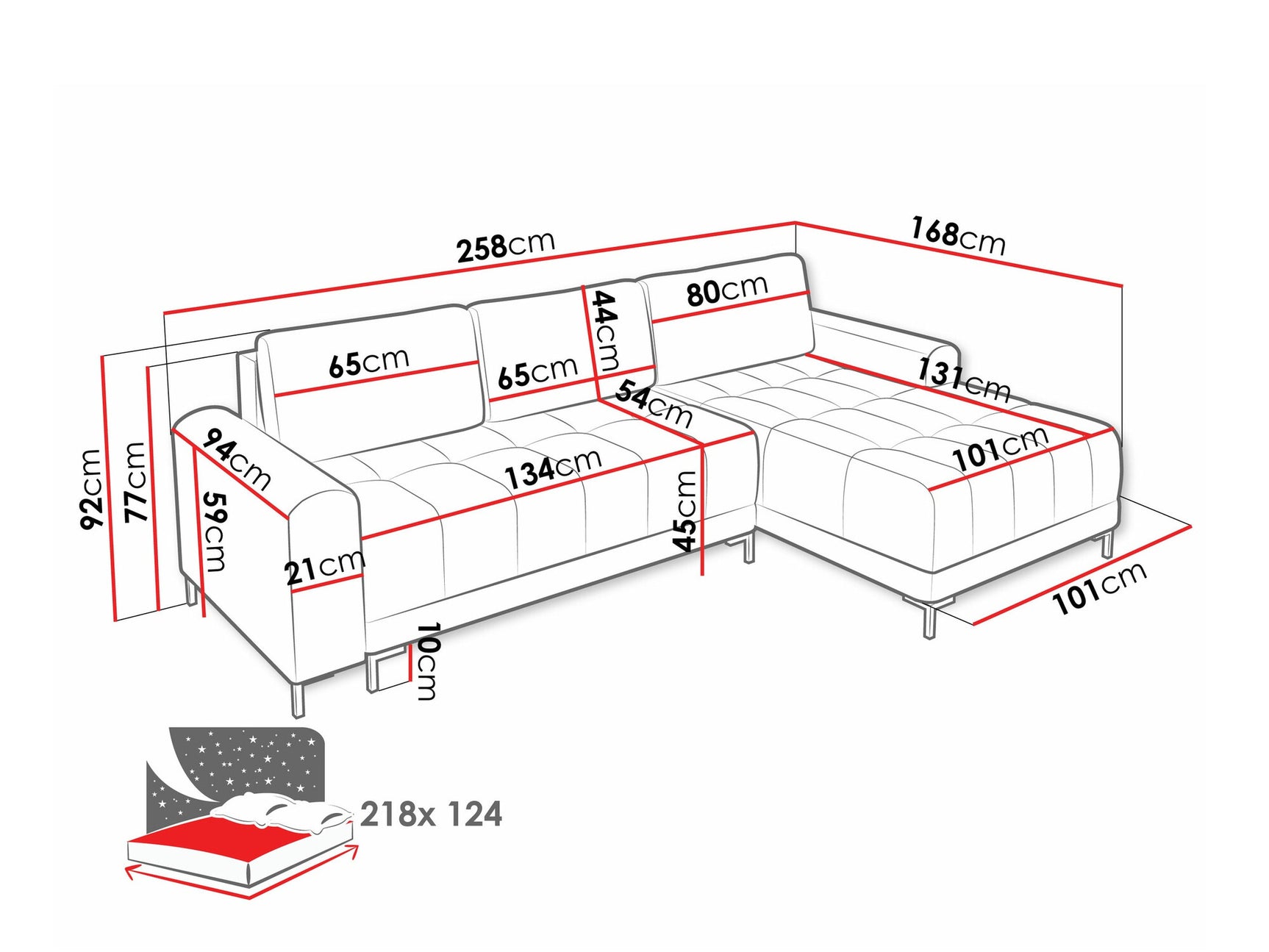 Hjørnesofa Stonecrest 100