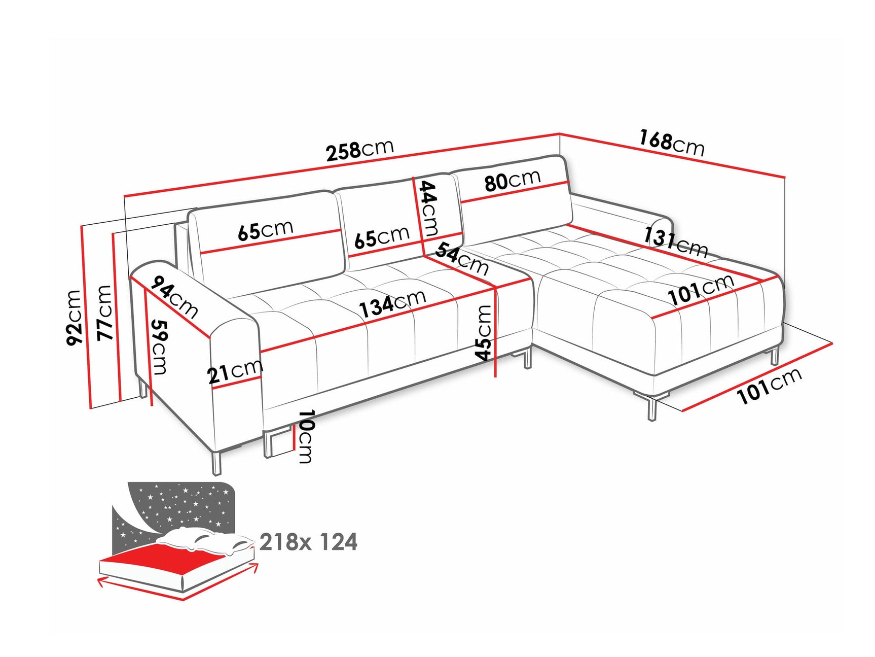 Hjørnesofa Stonecrest 100