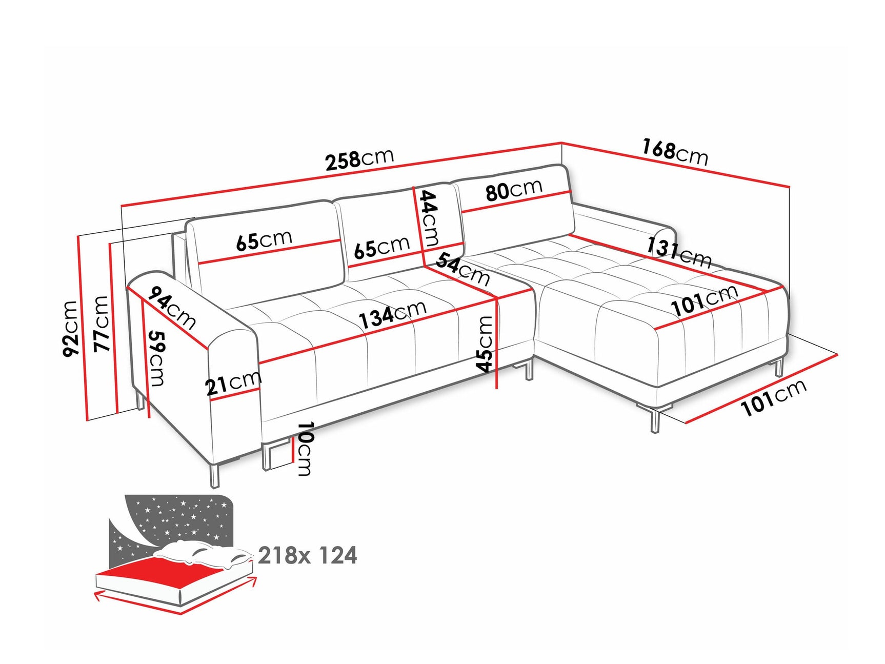 Hjørnesofa Stonecrest 100