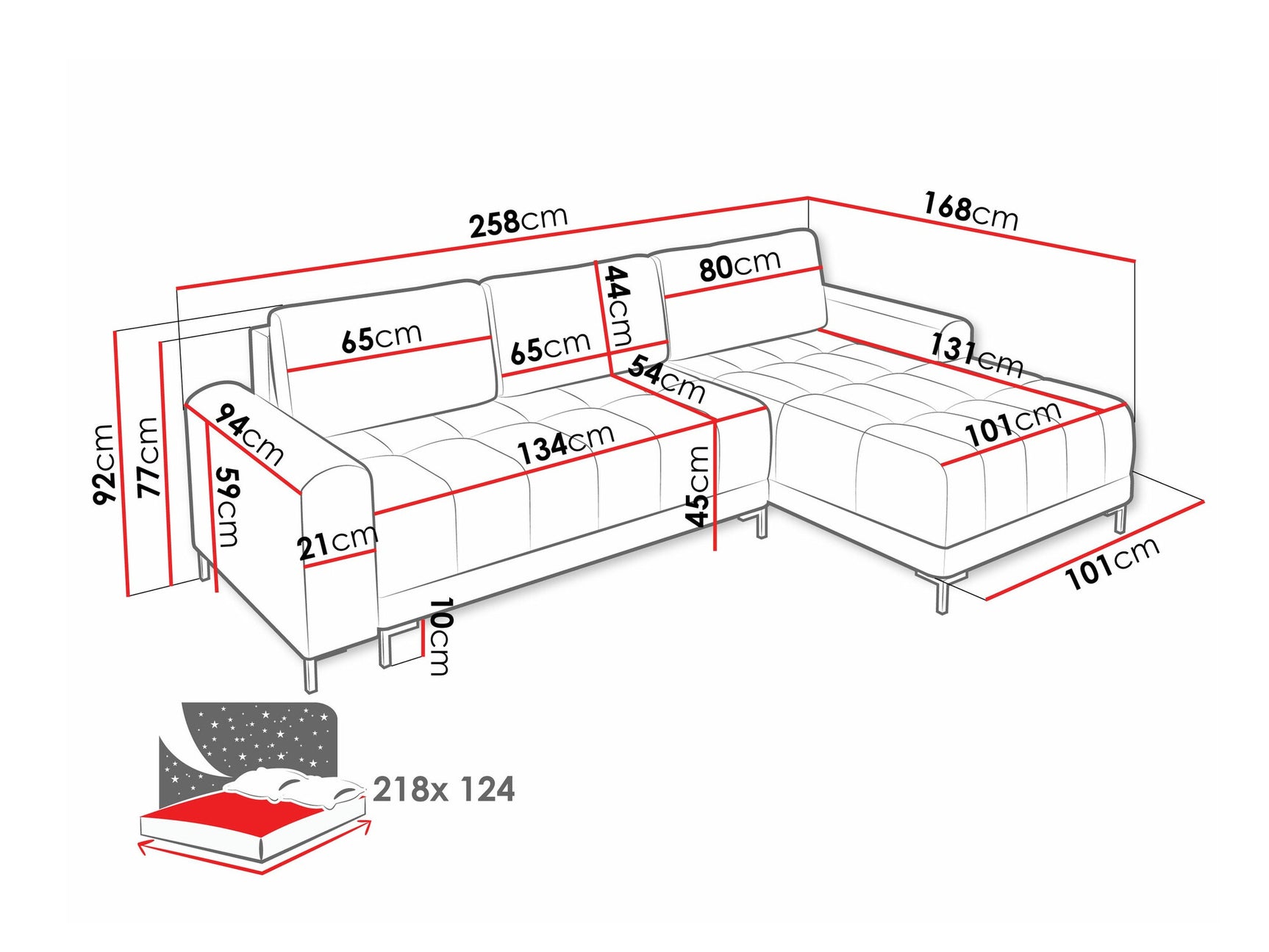 Hjørnesofa Stonecrest 100