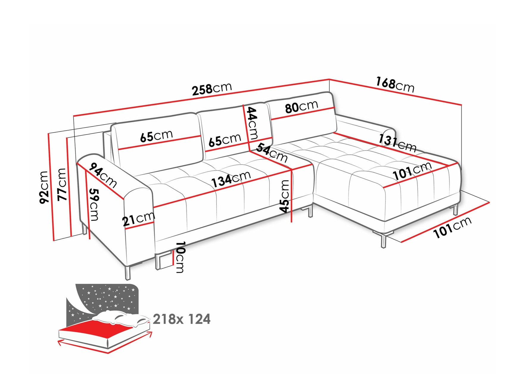 Hjørnesofa Stonecrest 100