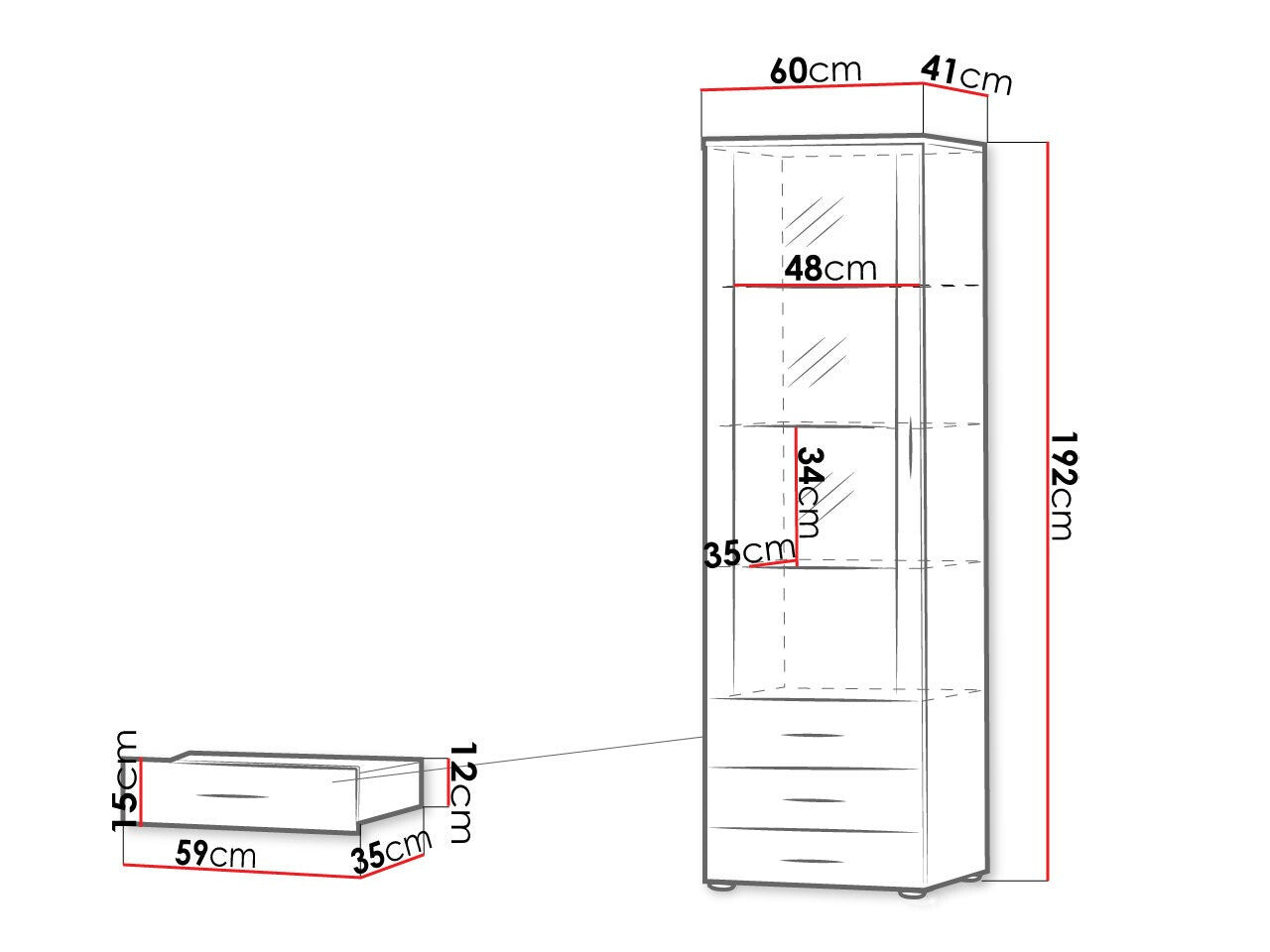 Display cabinet Charlotte E102