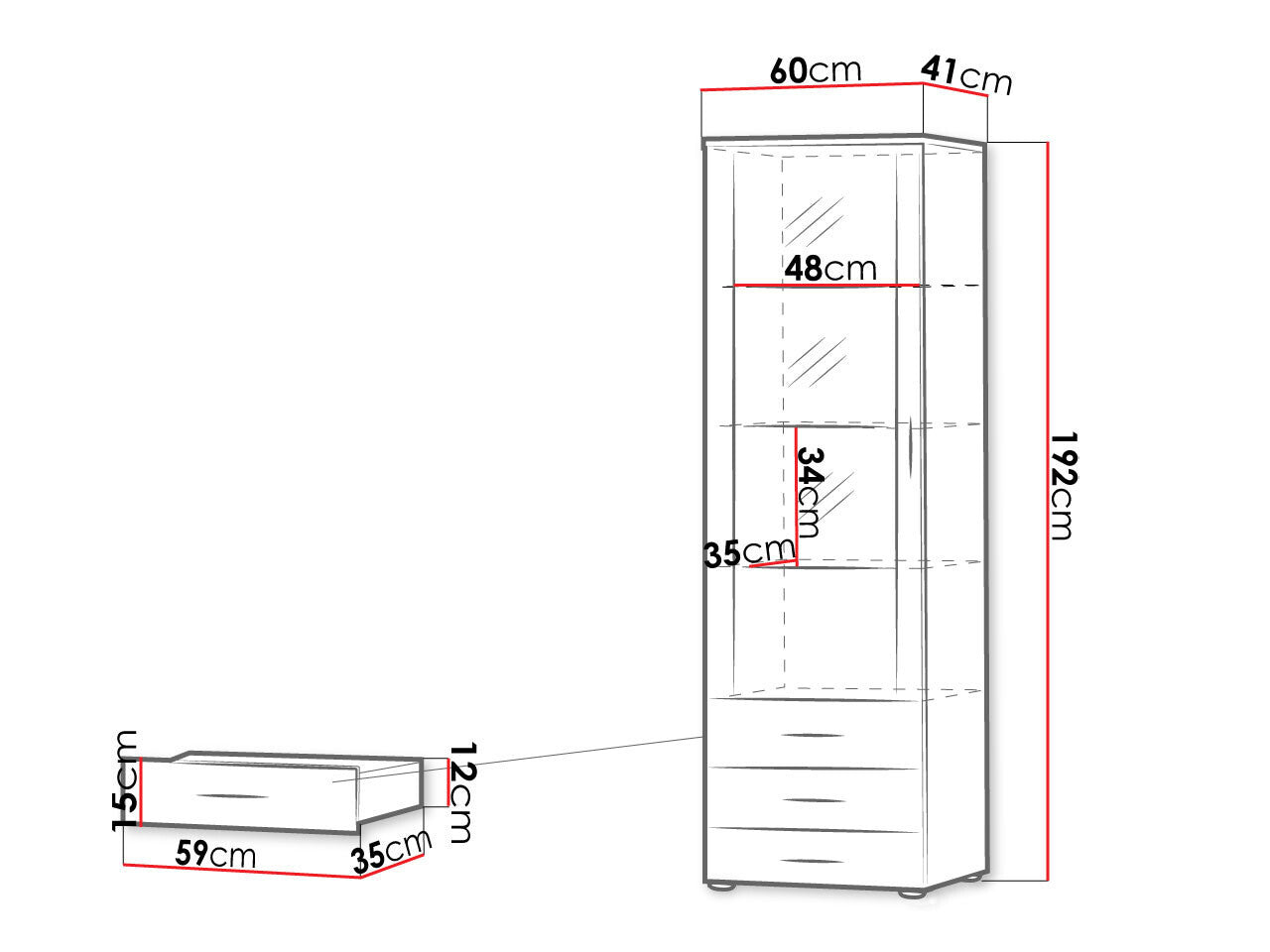 Display cabinet Charlotte E102