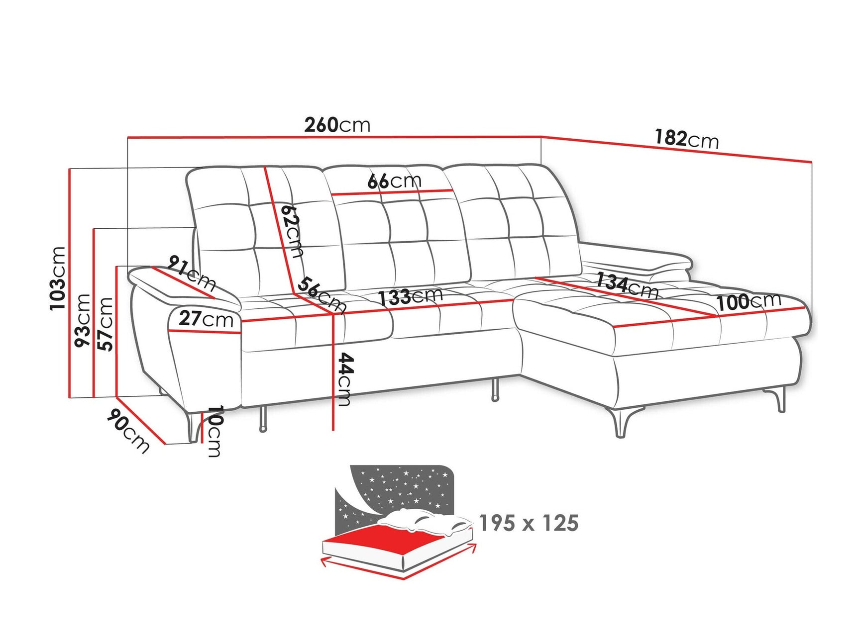 Hjørnesofa Sanford 103
