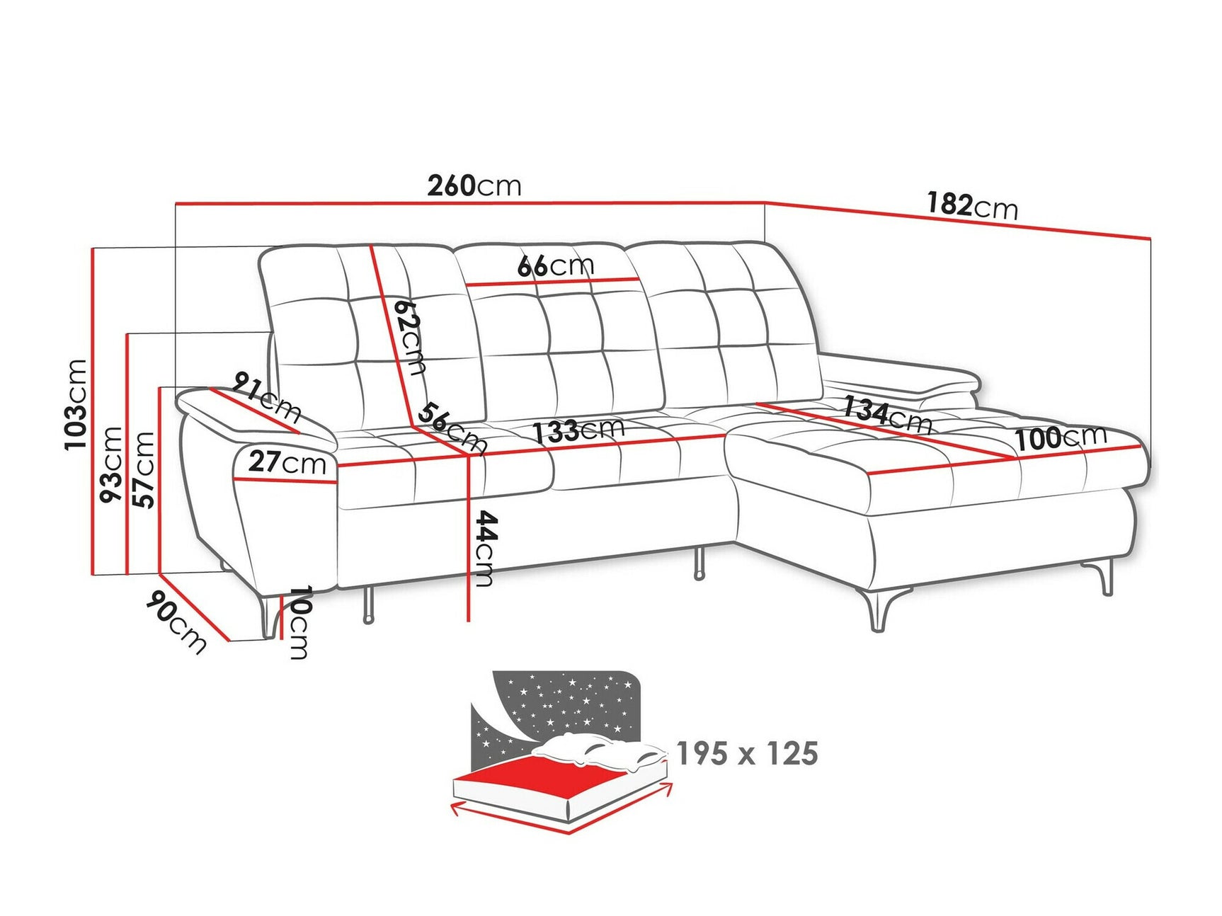 Hjørnesofa Sanford 103