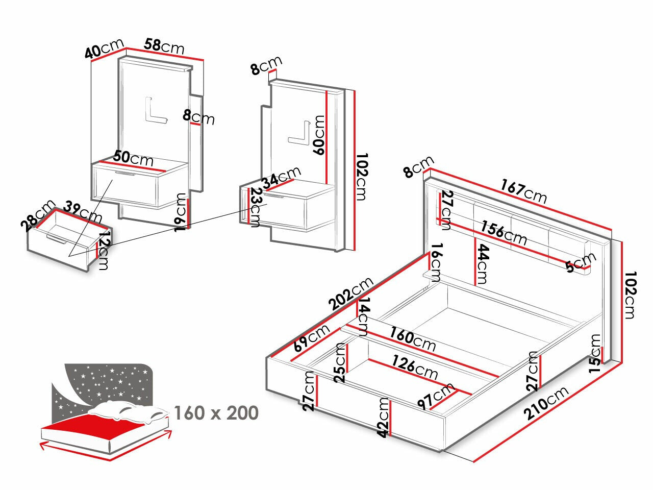 Soveværelses-sæt Flodale 105