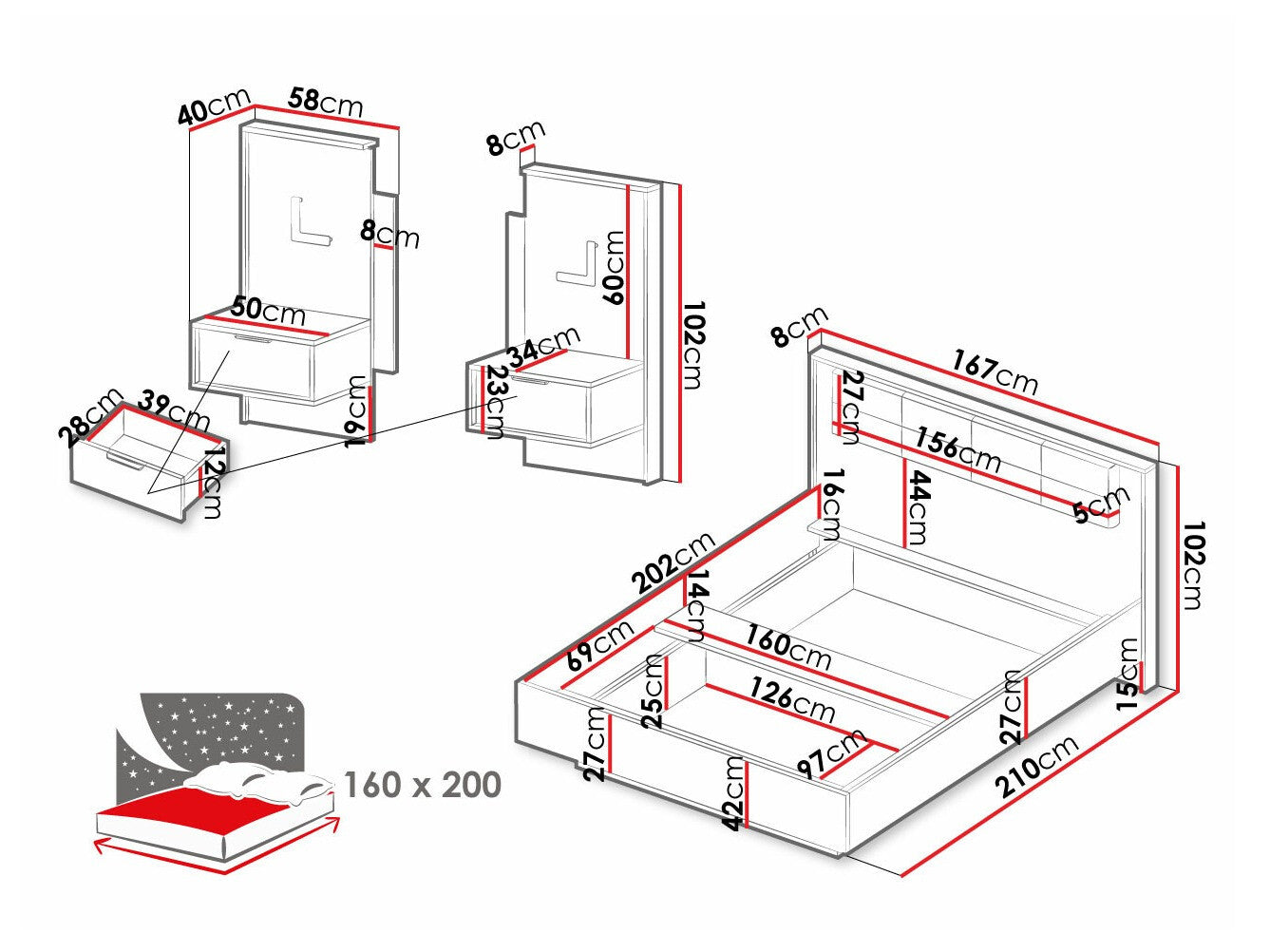 Soveværelses-sæt Flodale 105