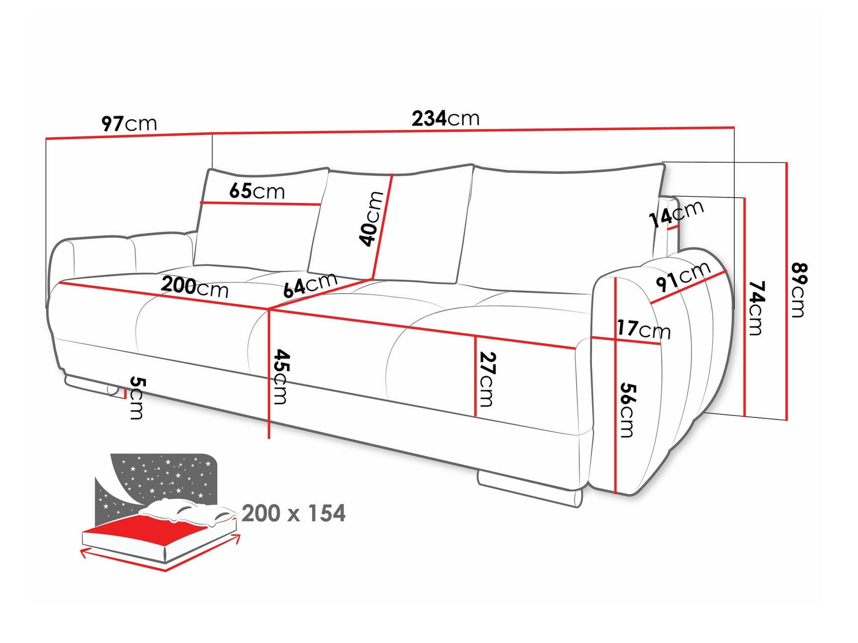 Sofa bed Camden 103