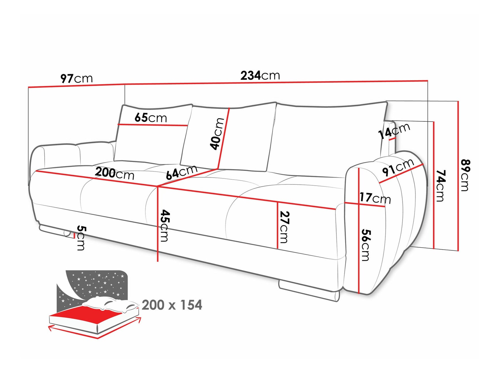 Sofa bed Camden 103