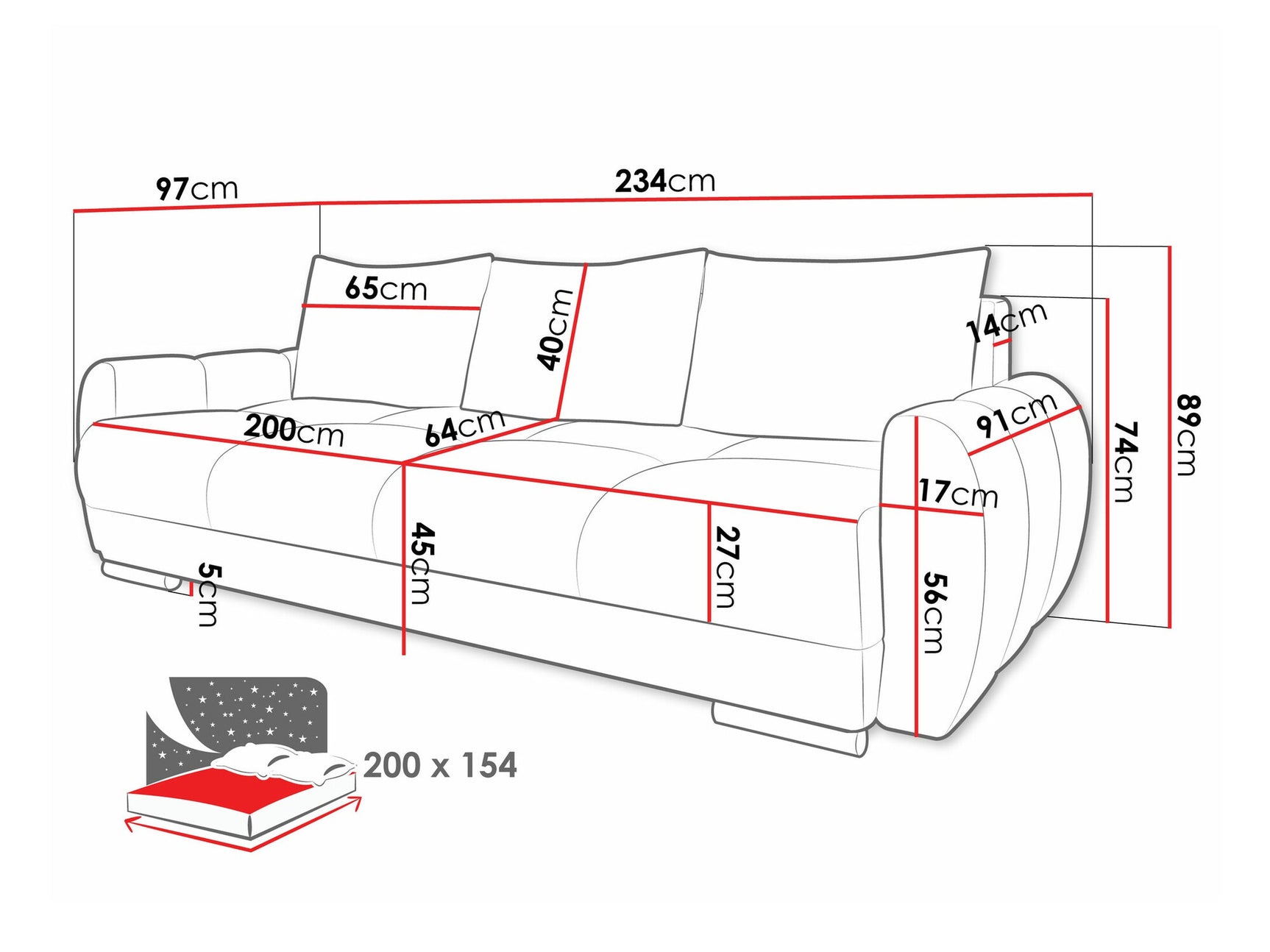 Sofa bed Camden 103