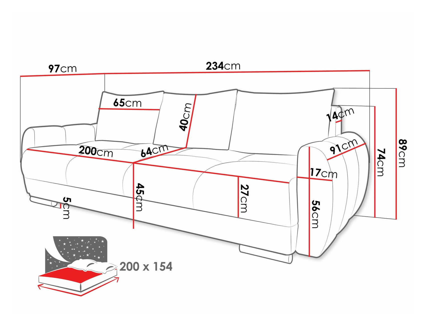 Sofa bed Camden 103