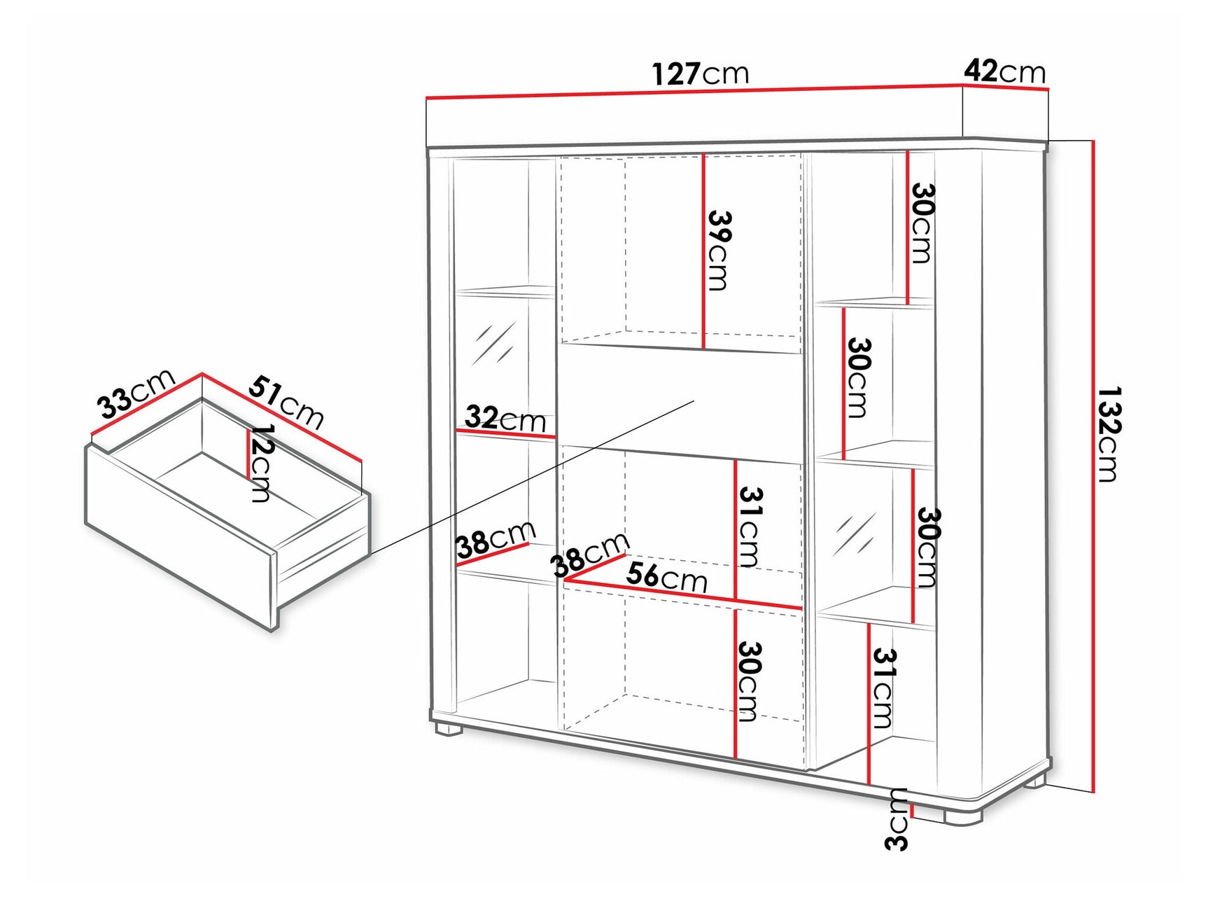 Display cabinet Toledo AG101