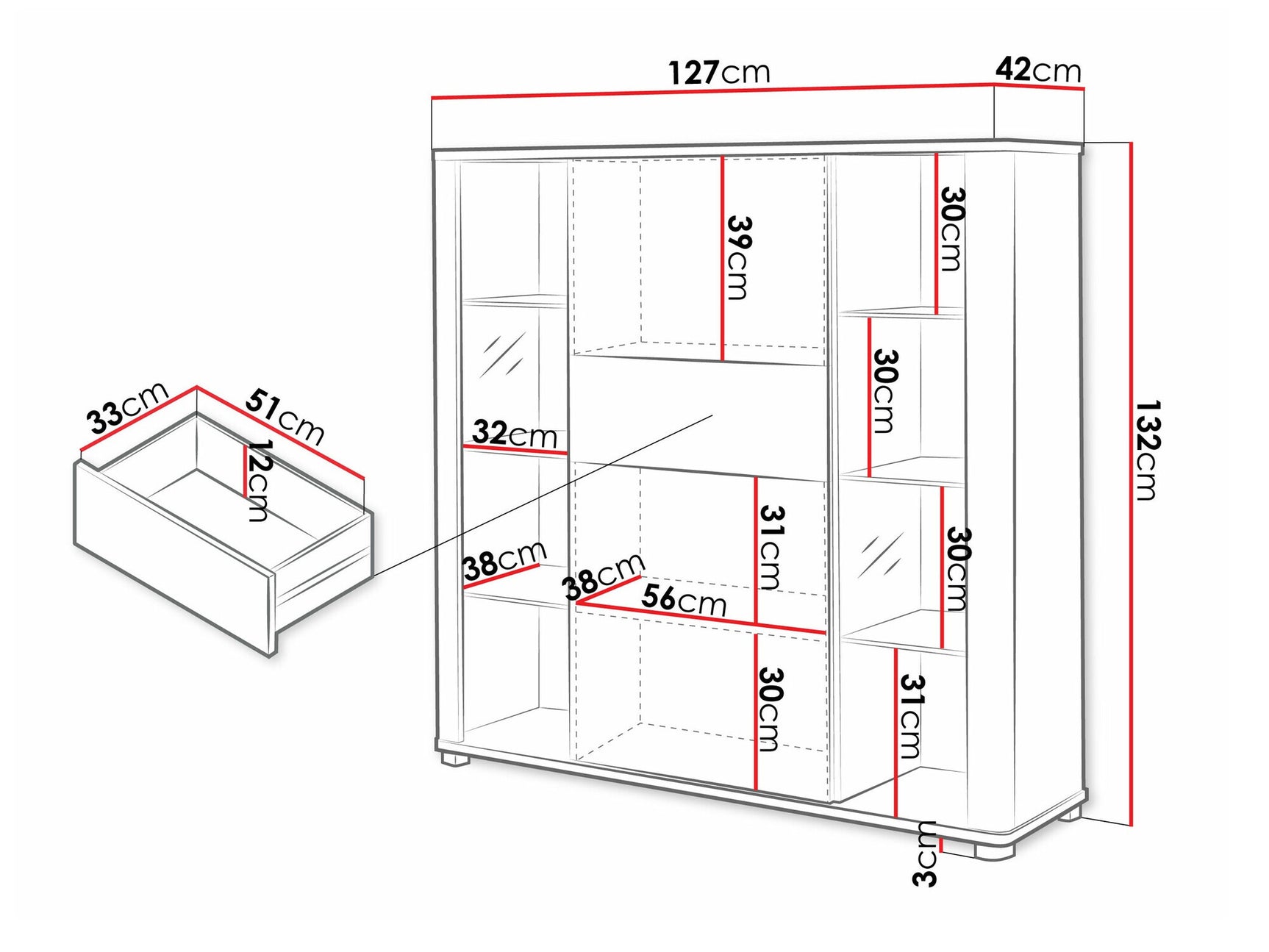 Display cabinet Toledo AG101