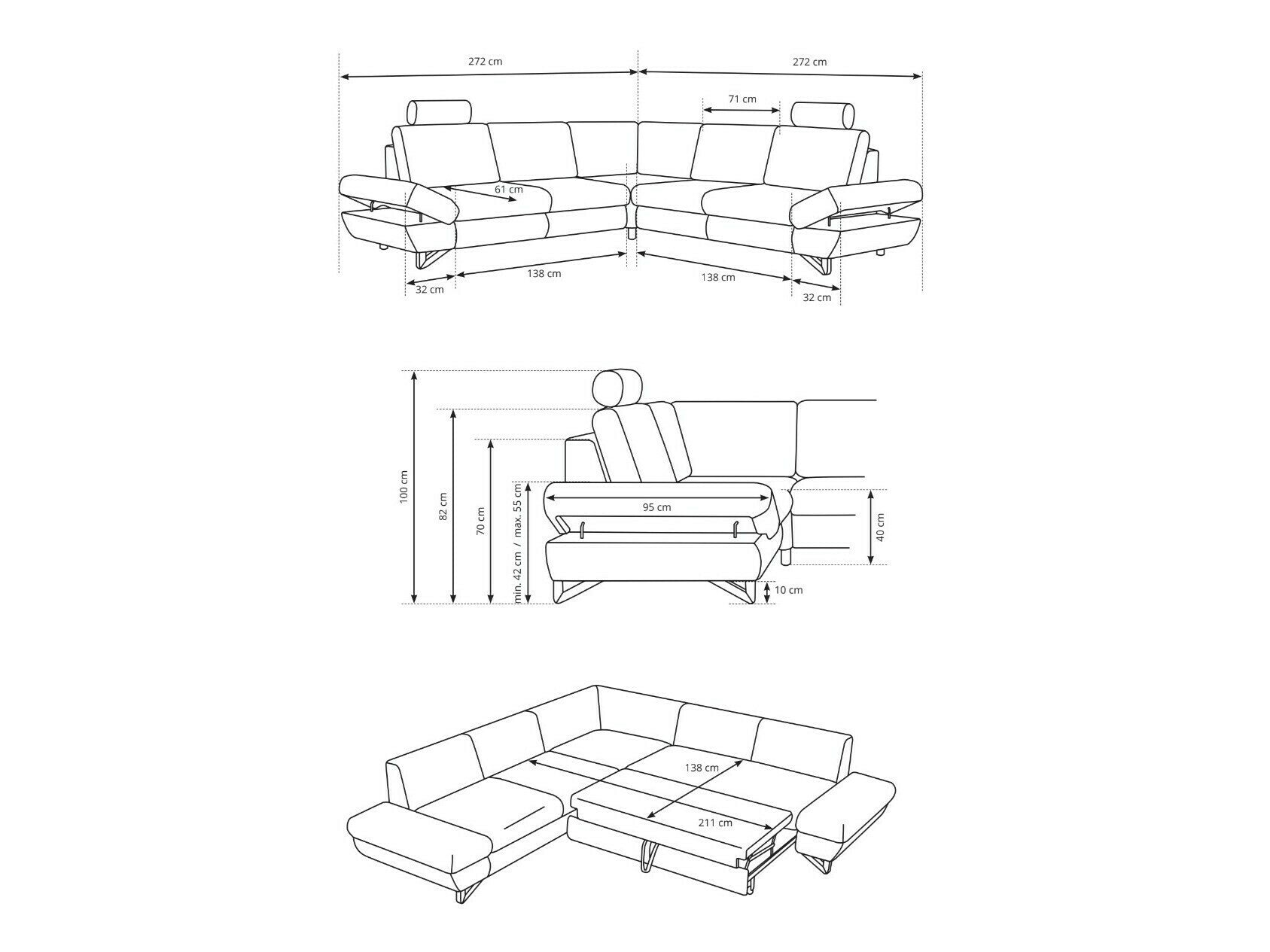 Hjørnesofa Kingston 168