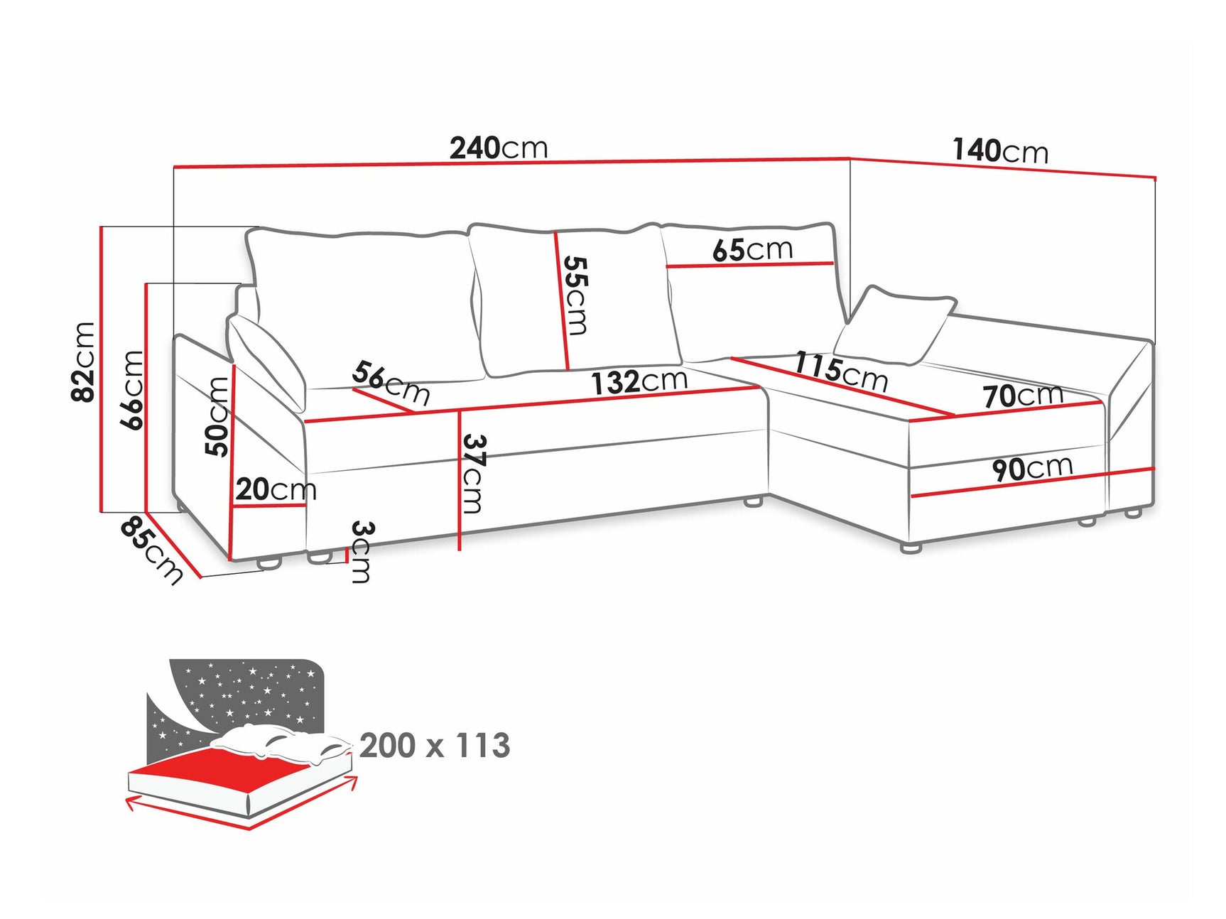 Hjørnesofa Memphis 104 3926941