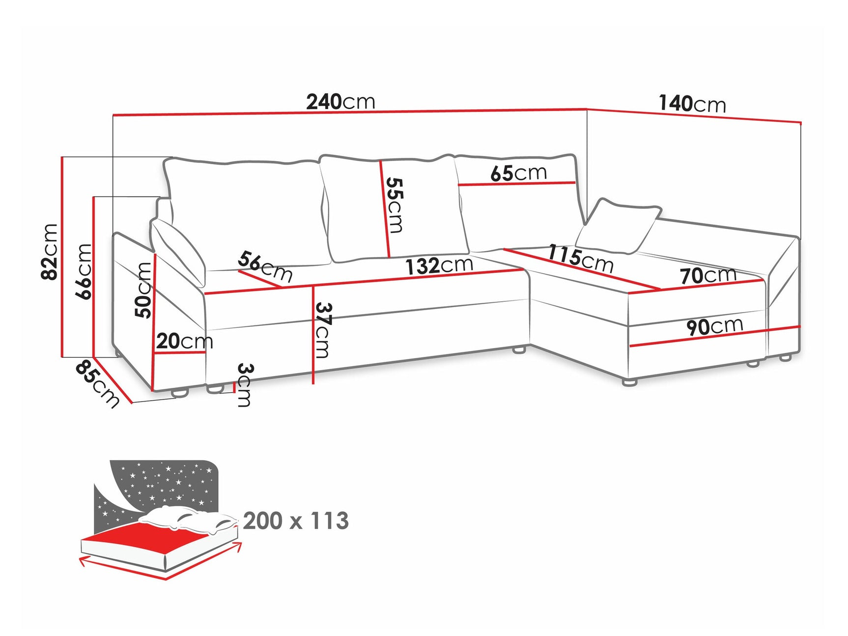 Hjørnesofa Memphis 104 3926942