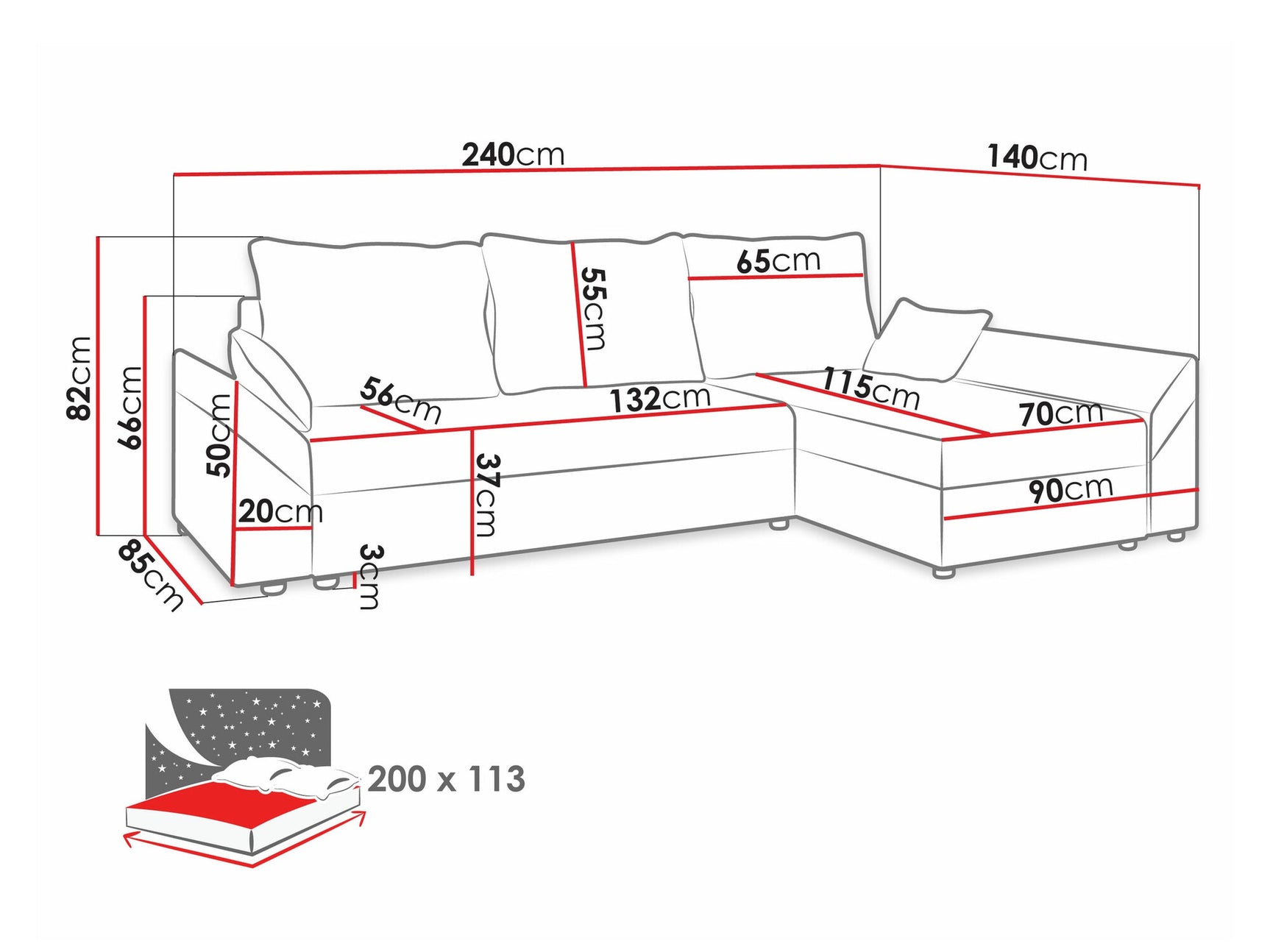 Hjørnesofa Memphis 104 3926946
