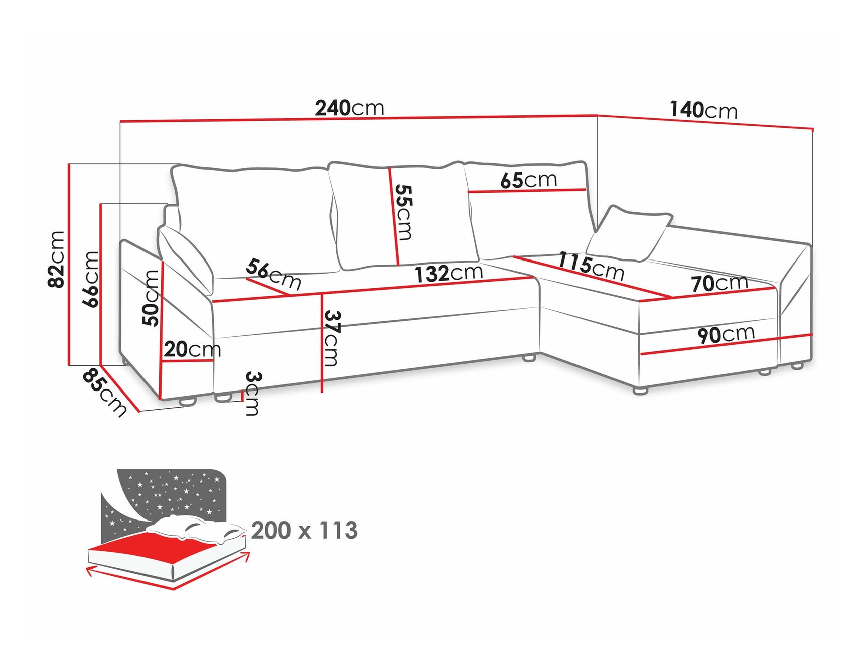 Hjørnesofa Memphis 104 3926949