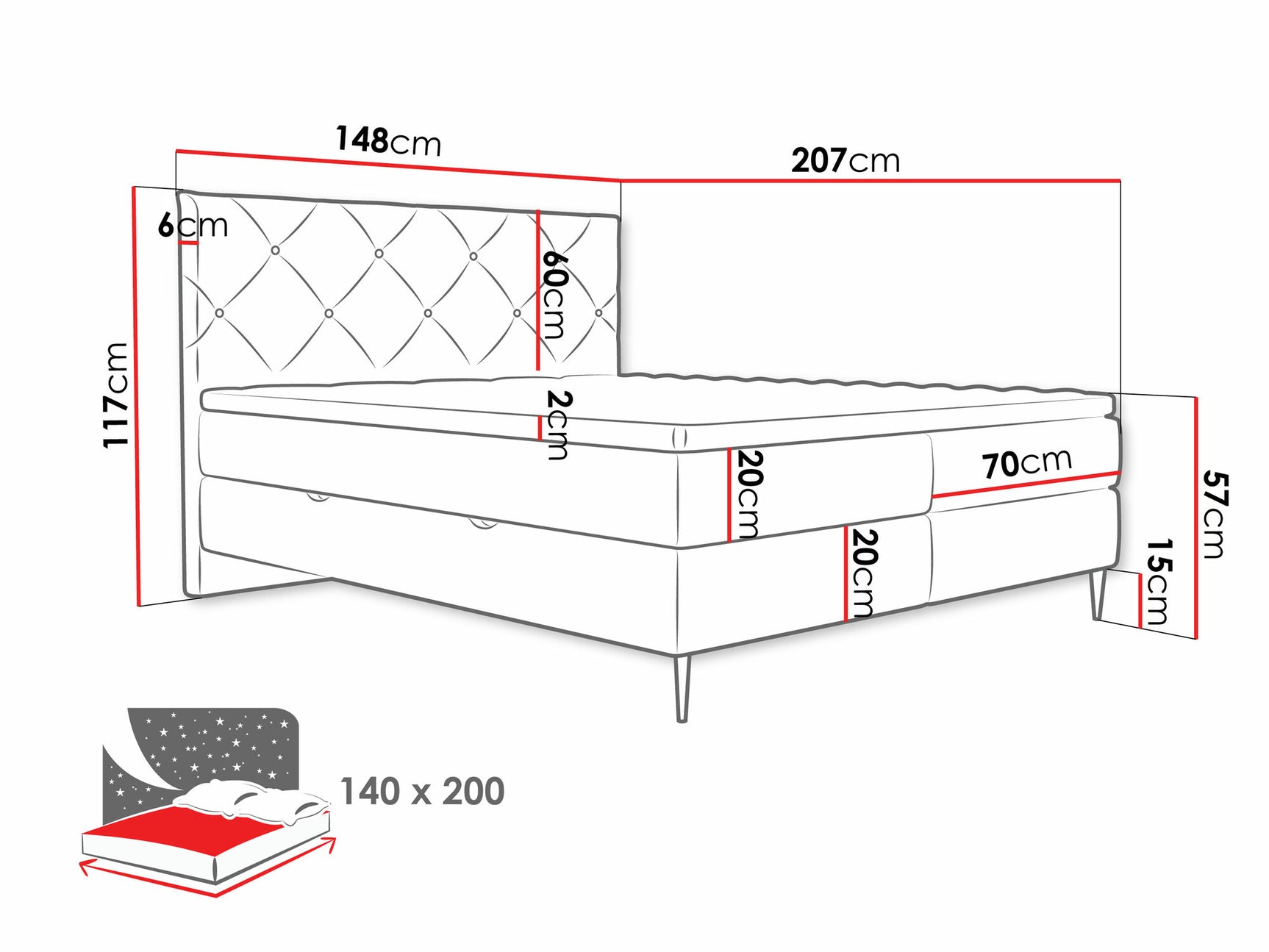 Continental bed ComfiDream 192