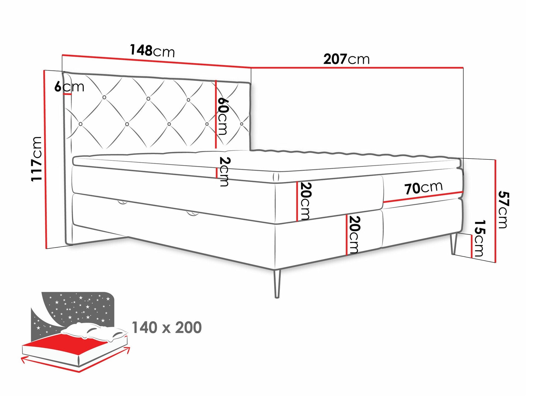 Continental bed ComfiDream 192