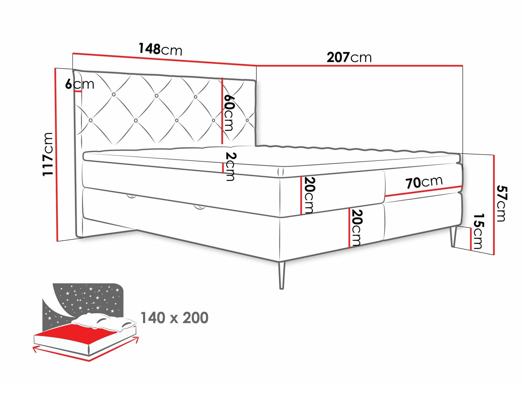 Continental bed ComfiDream 192