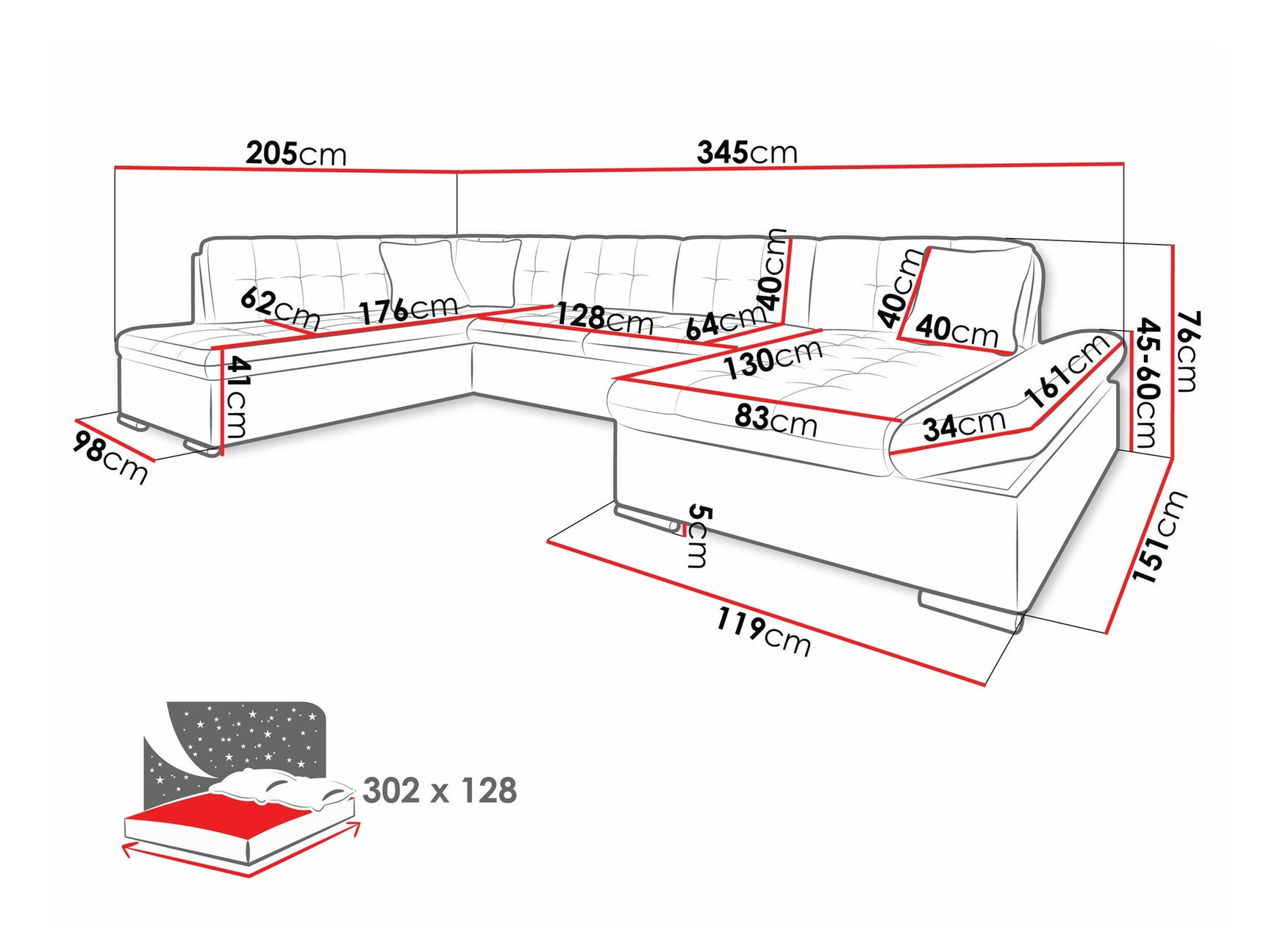 Hjørnesofa Comfivo 150