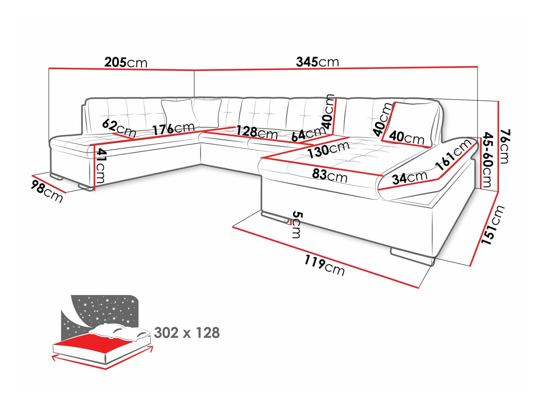 Hjørnesofa Comfivo 150