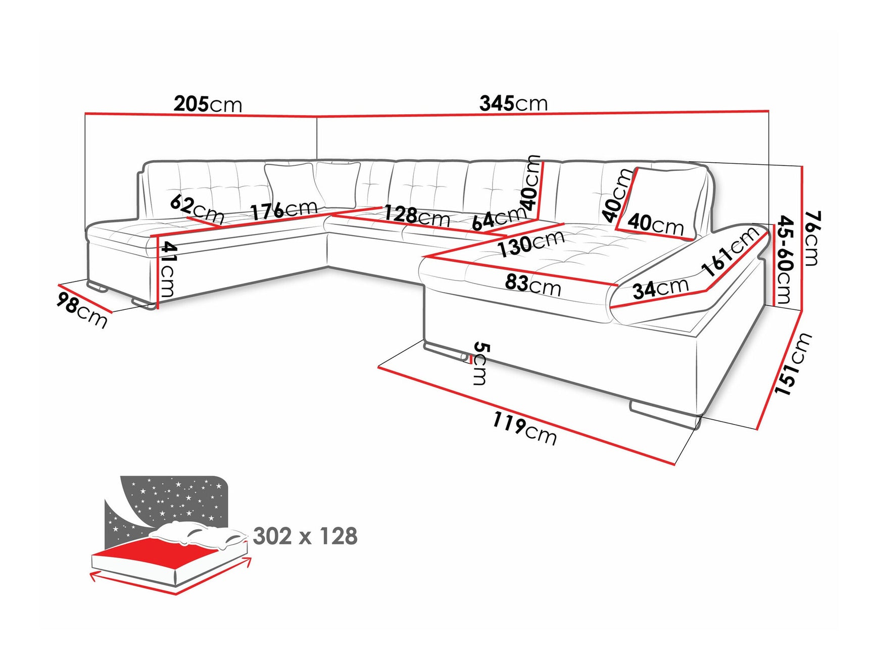 Hjørnesofa Comfivo 150