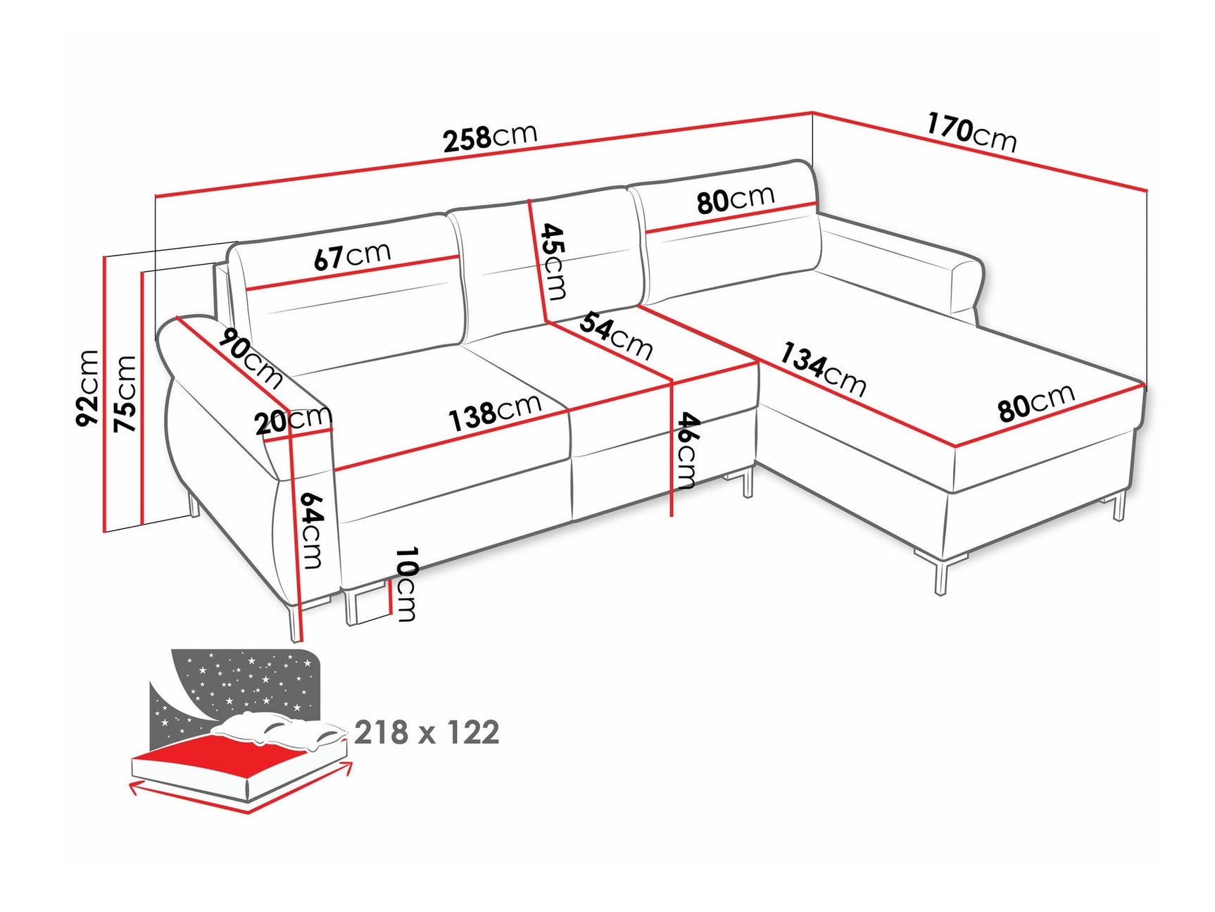 Hjørnesofa Stonecrest 103
