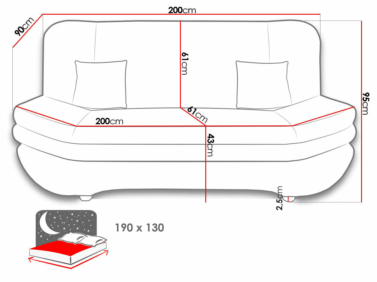 Sovesofa Comfivo 234