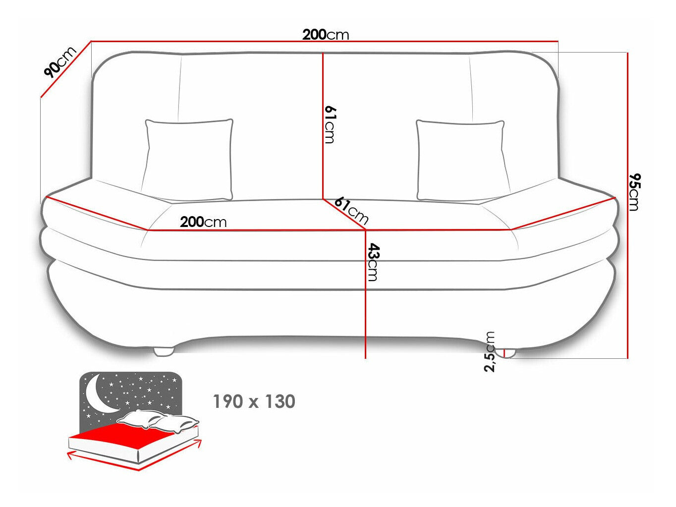 Sovesofa Comfivo 234