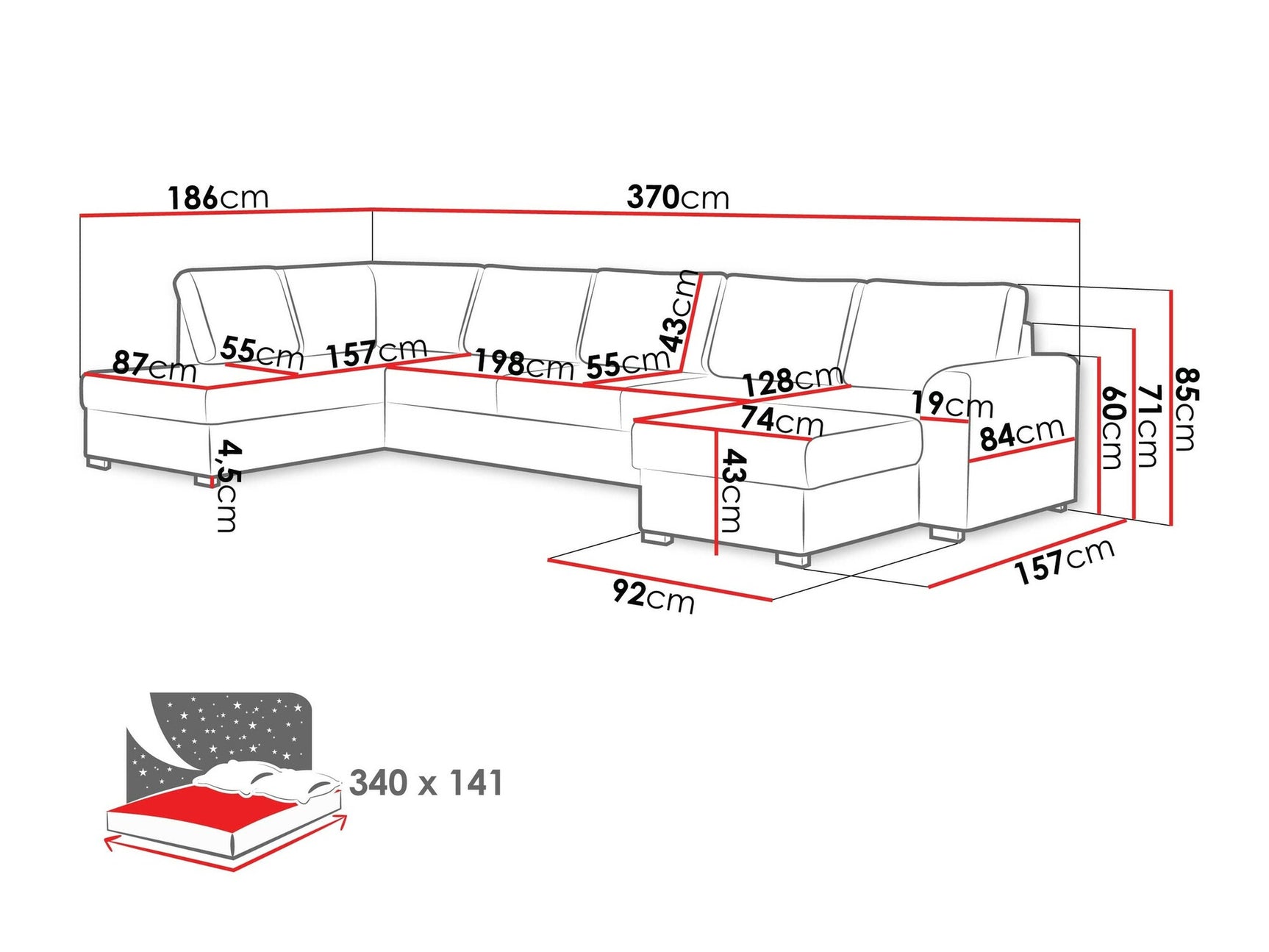 Hjørnesofa Comfivo 191 3975900