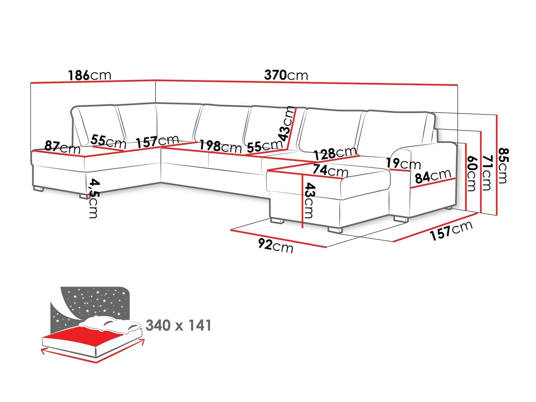 Hjørnesofa Comfivo 191 3975901