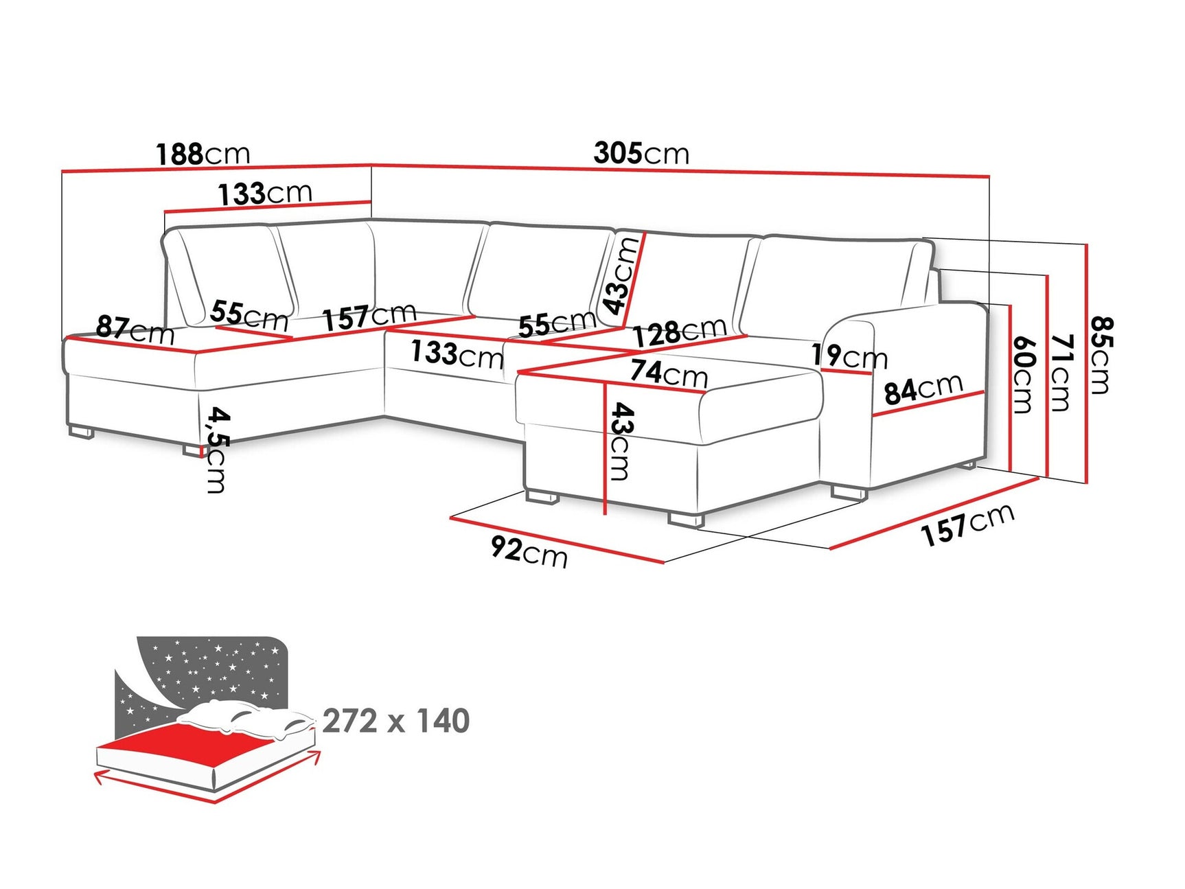 Hjørnesofa Comfivo 189 3976204